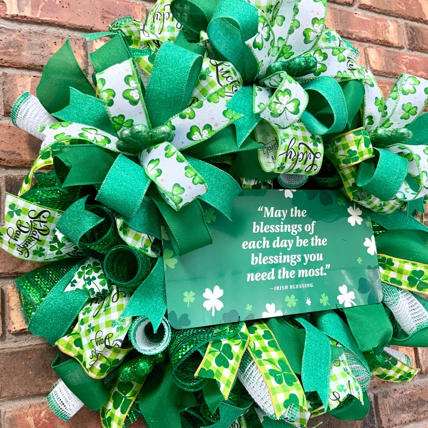Irish Blessing Wreath, Irish Wreath, Shamrock Wreath, St Patrick Day Wreath, Irish Blessing Decor, St Patrick Day Decor, 2025