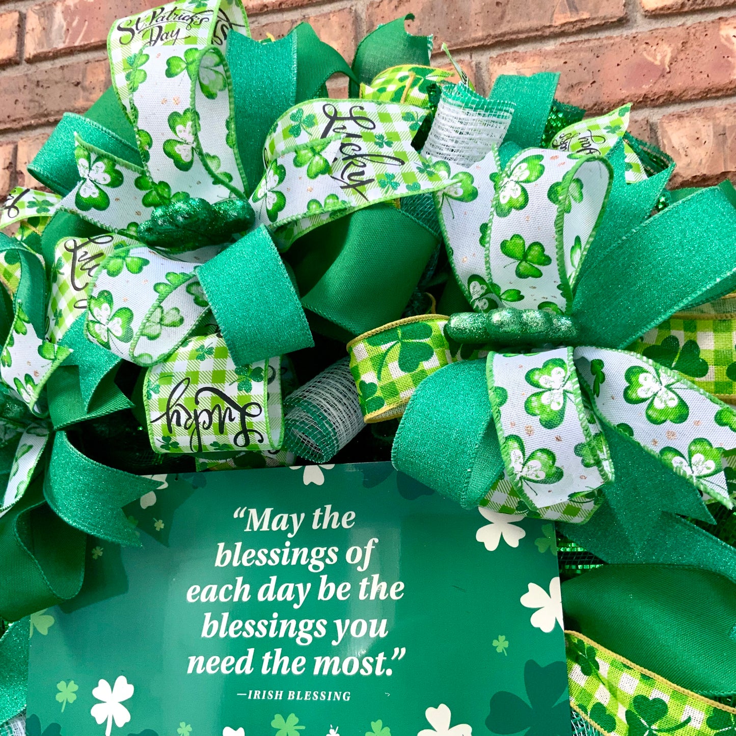 Irish Blessing Wreath, Irish Wreath, Shamrock Wreath, St Patrick Day Wreath, Irish Blessing Decor, St Patrick Day Decor, 2025