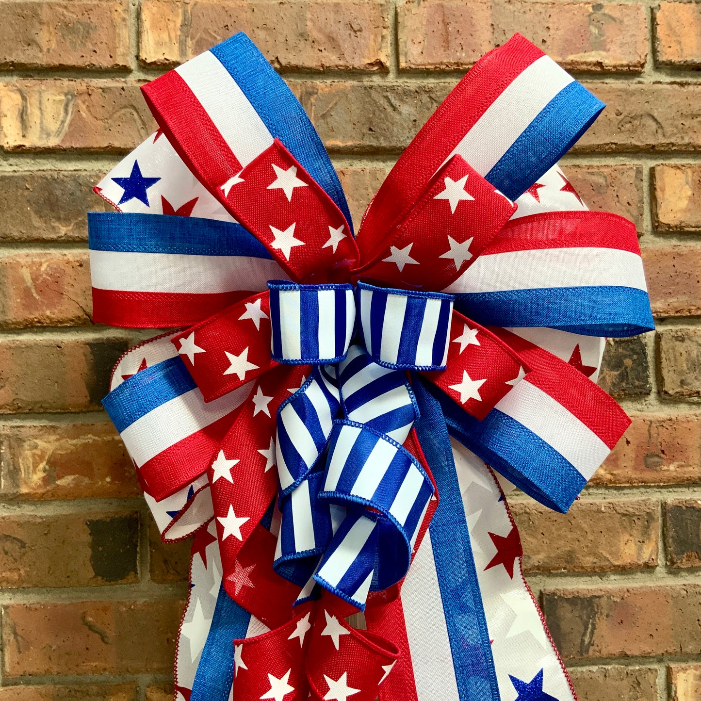 Patriotic Bow, American Bow, USA Bow, Fourth of July Sconce Bow, Independence Day Mailbox Bow, Patriotic Lantern Bow, Memorial Day Decor, Veterans Day Decor, 2024