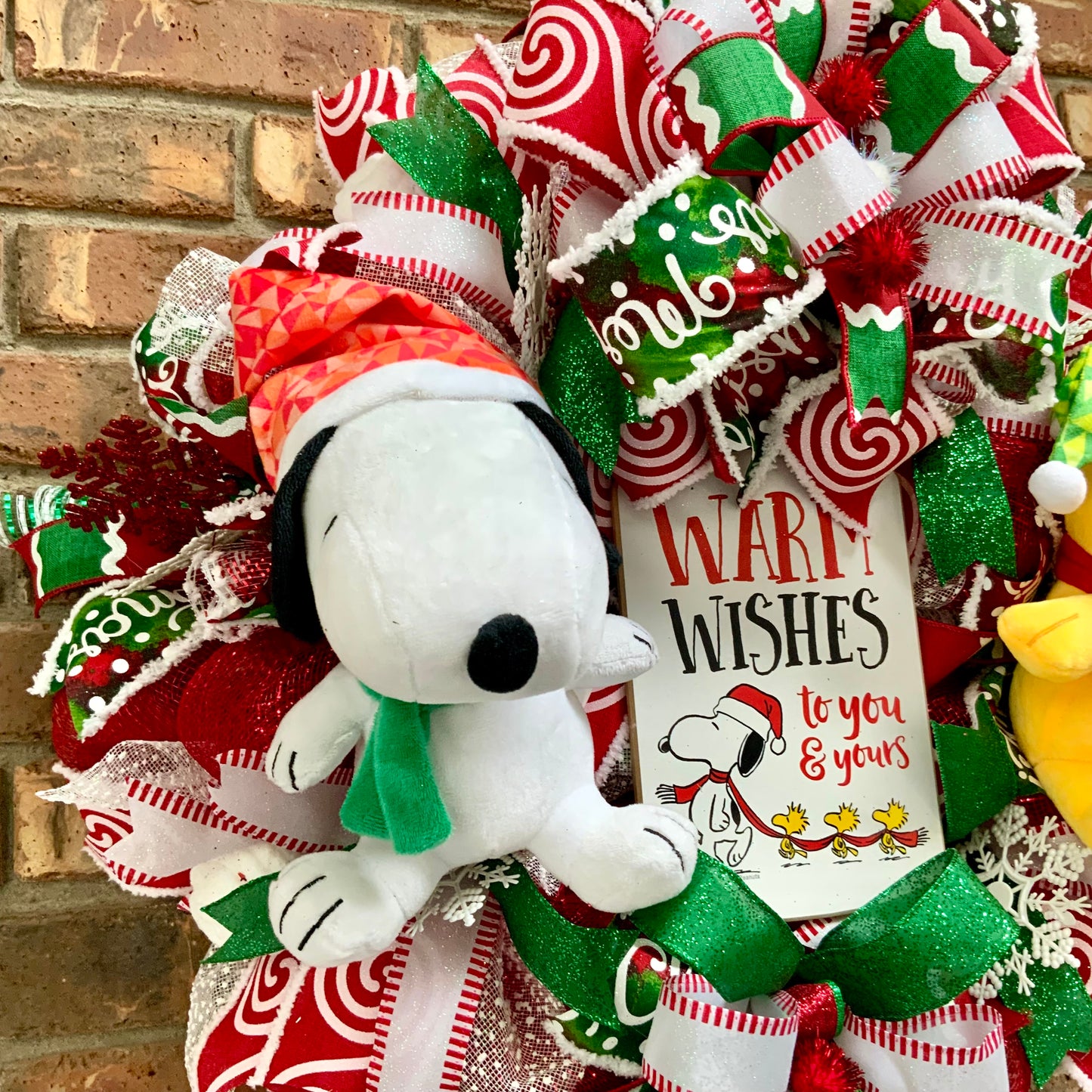 Christmas Snoopy Wreath, Christmas Snoopy Decor, Large Happy Holidays Wreath, Christmas Peanuts Decor, Snoopy and Woodstock Decor, Snoopy Merry Christmas Wreath, 2025