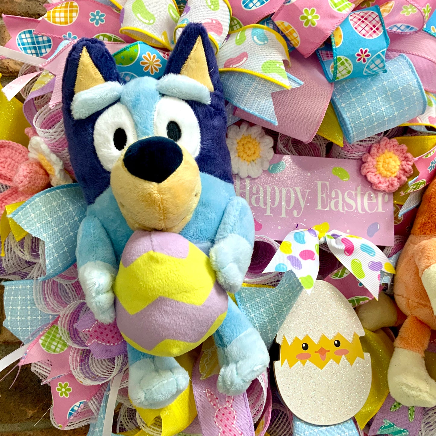 Bluey Easter Wreath, Bluey and Bingo Easter Decor, Bluey and Bingo Door Hanger, Bluey Easter Decor, Bluey Wreath for Front Door, Bluey and Bingo Easter Decor, 2024