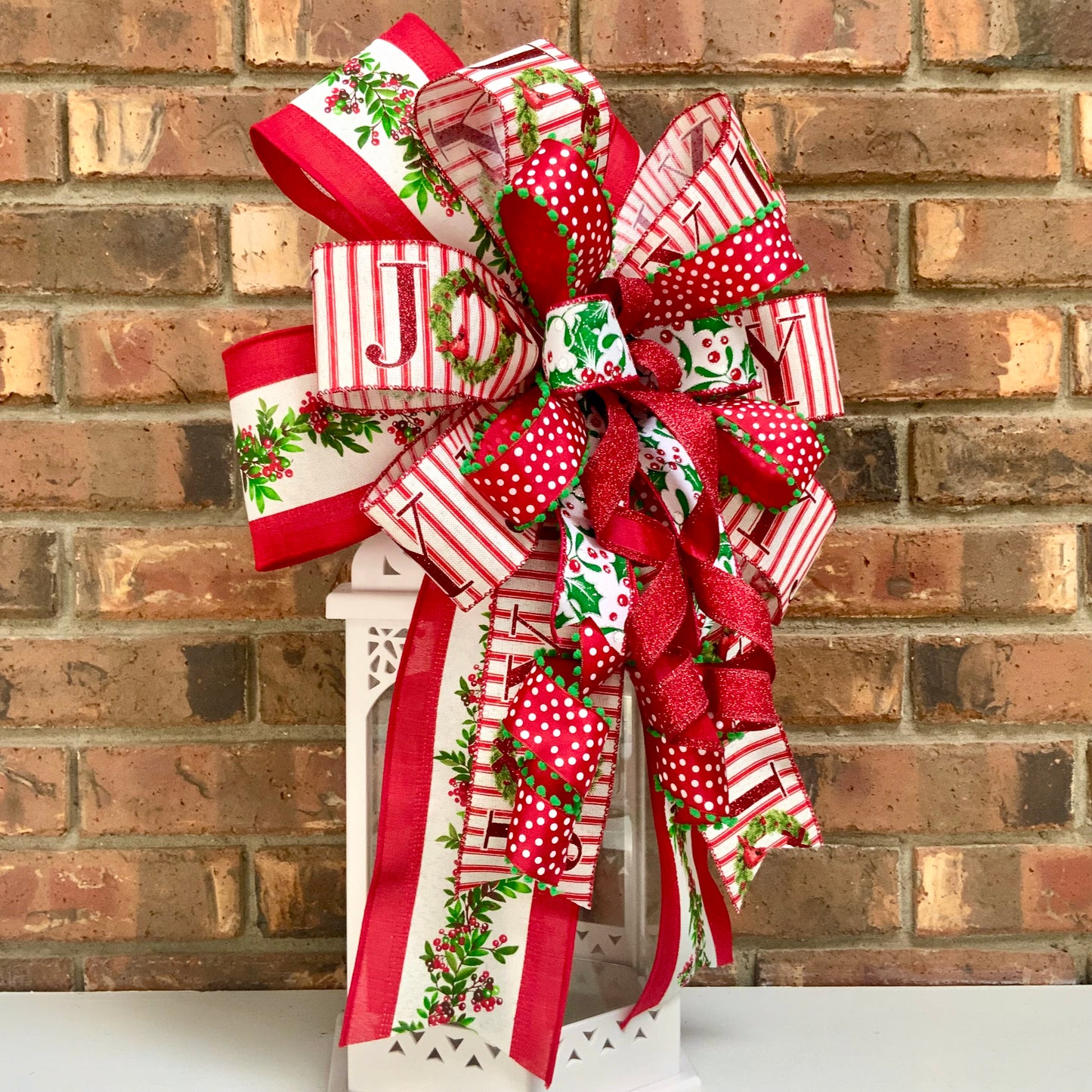 Red Cardinal Bow, Red Cardinal Christmas Decor, Christmas Bow, Winter Bow, Holiday Bow, Christmas Mailbox Bow, Christmas Lantern Bow, 2025