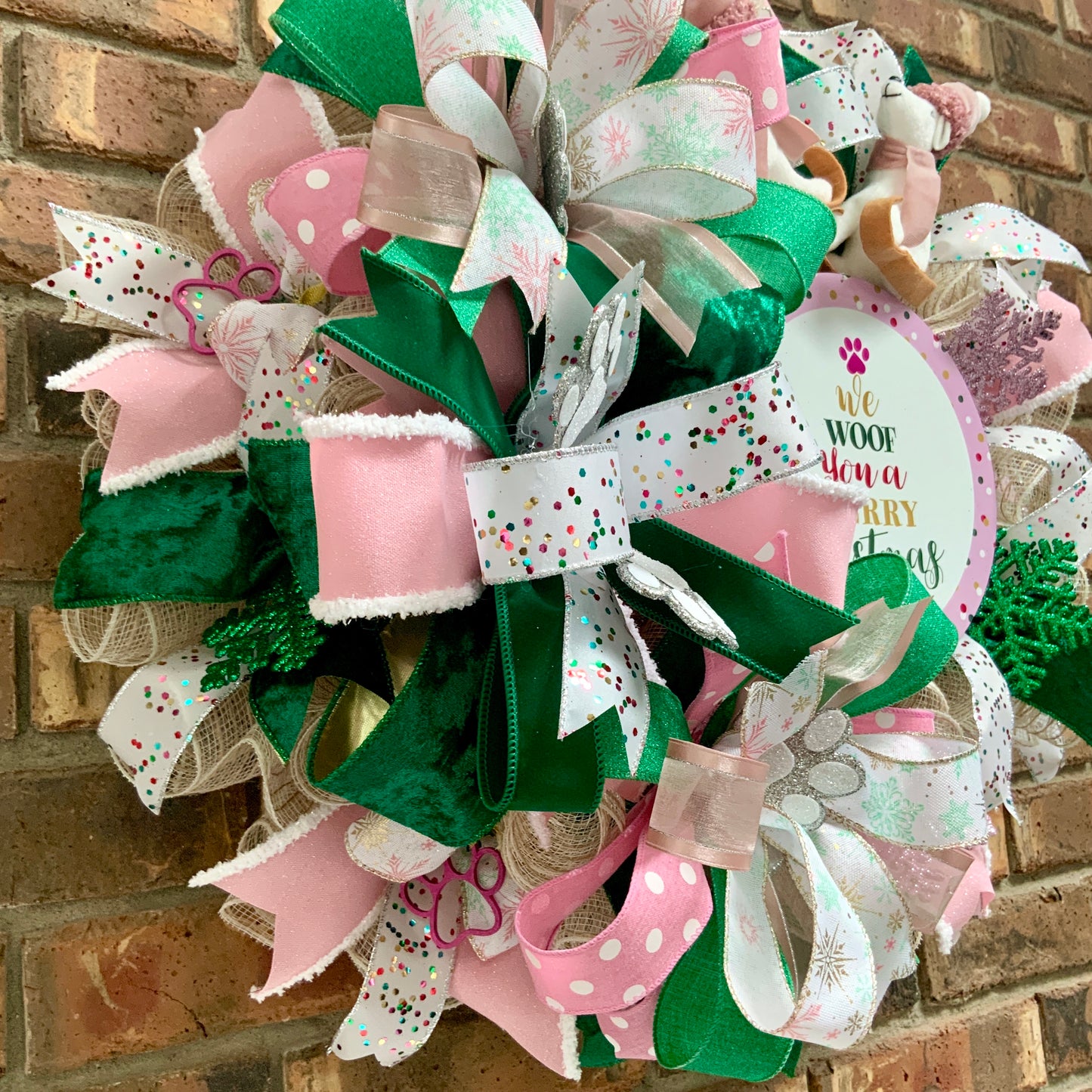 We Woof You A Merry Christmas, Christmas Dog Wreath, Holiday Dog Wreath, Christmas Pet Wreath, Santa Paws Wreath, Dog Wreath