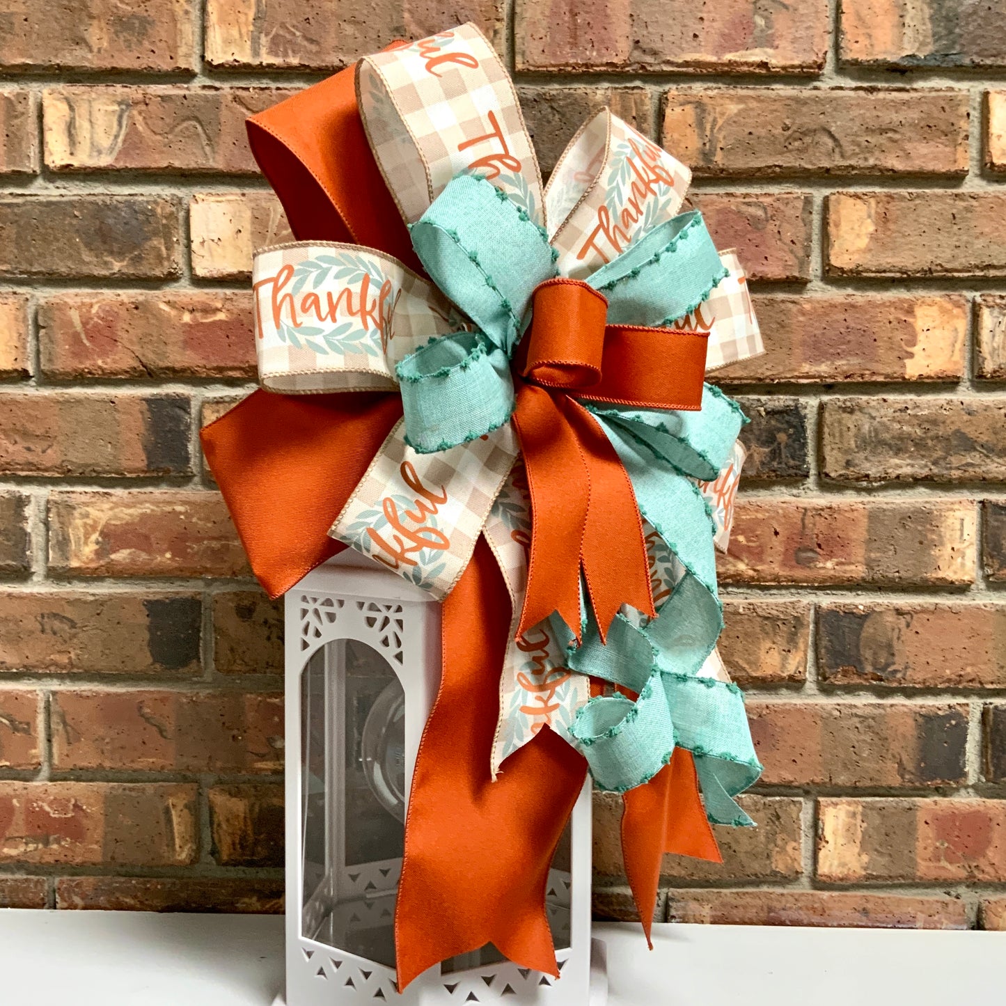 Fall Bow, Pumpkin Bow, Fall Bow For Lantern, Fall Decor, Fall Bow For Wreaths, Sconce Bow