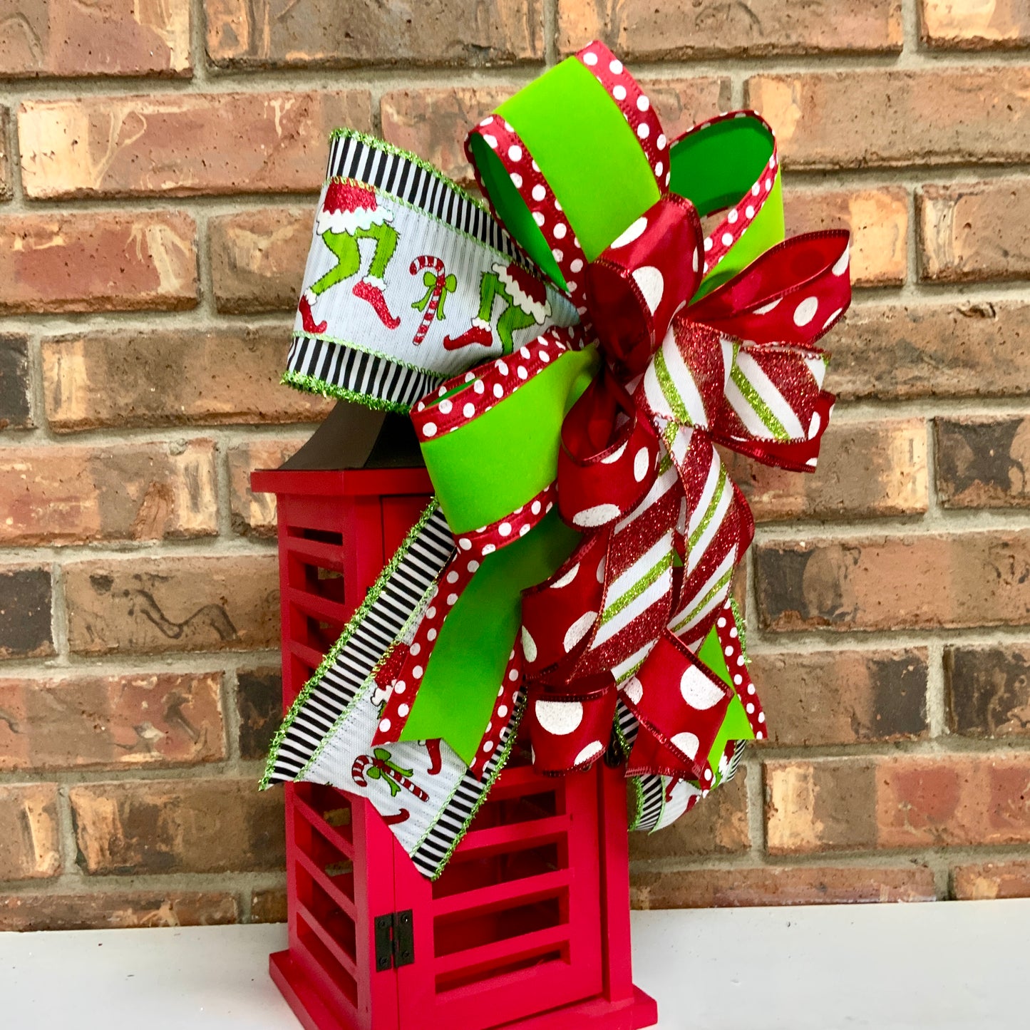 Grinch Bow, Christmas Bow, Small Christmas Grinch Bow, Custom Order