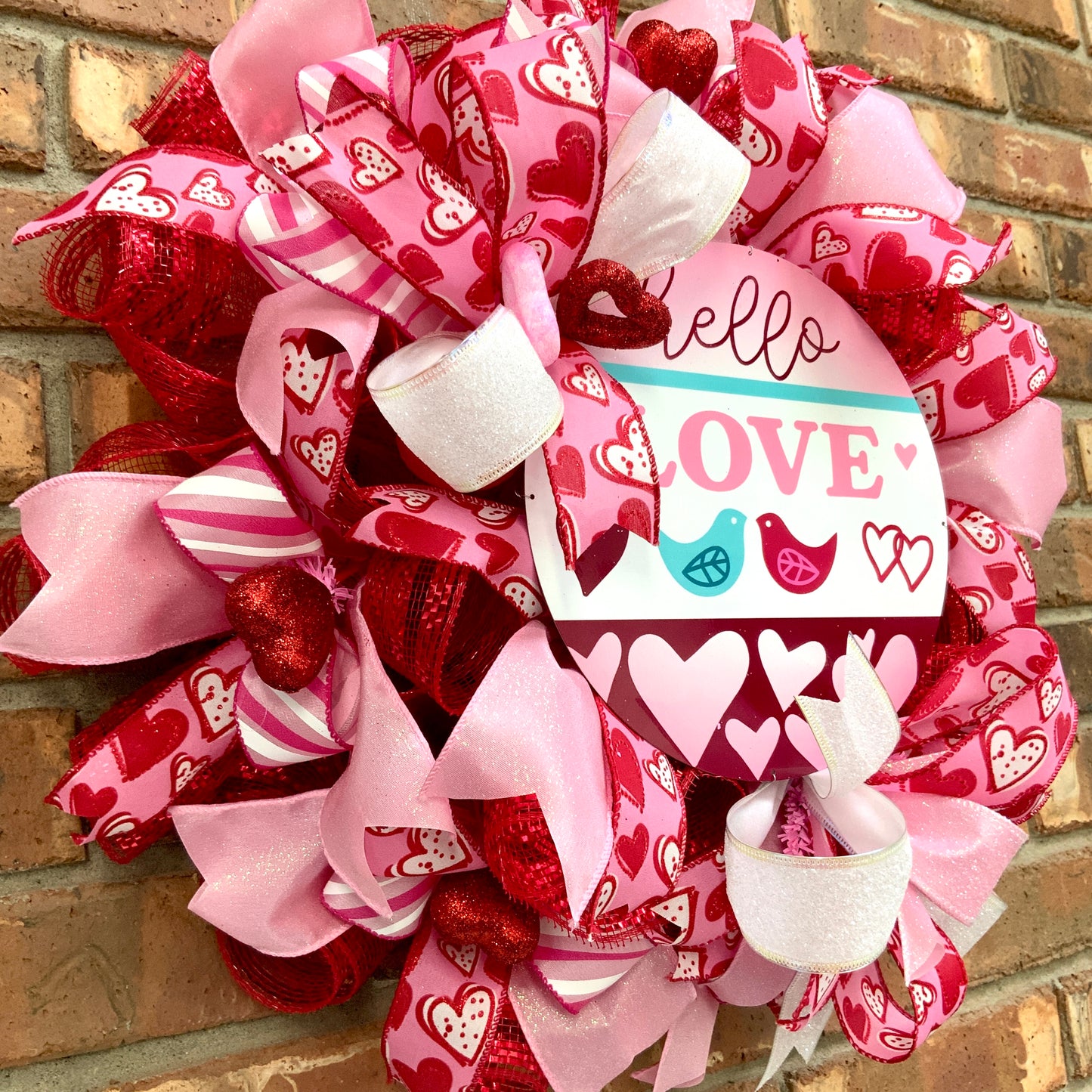 Valentines Day Wreath, Valentines Day Door Hanger, Valentine Love Wreath, Valentine Day Heart Wreath, Heart Wreath