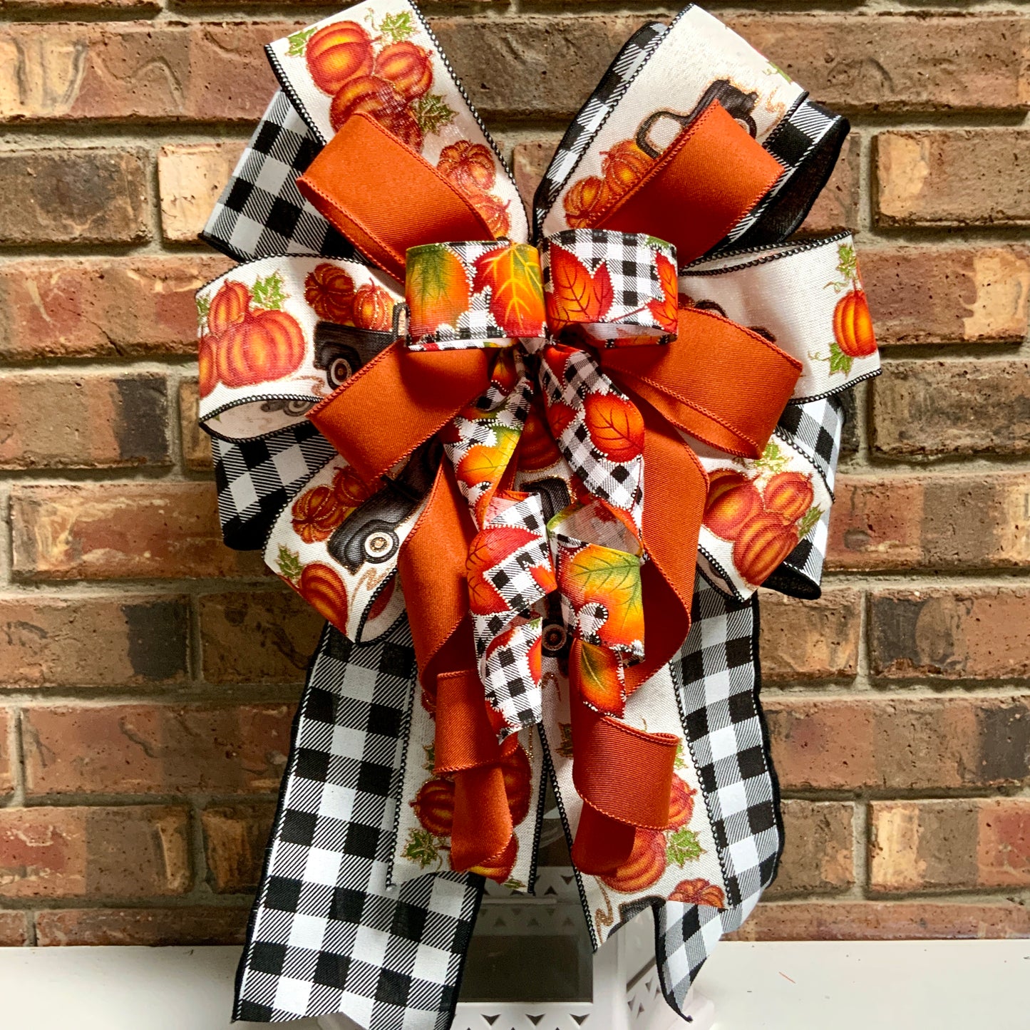 Fall Bow, Pumpkin Bow, Fall Bow For Lantern, Fall Decor, Fall Bow For Wreaths, Sconce Bow, 2024