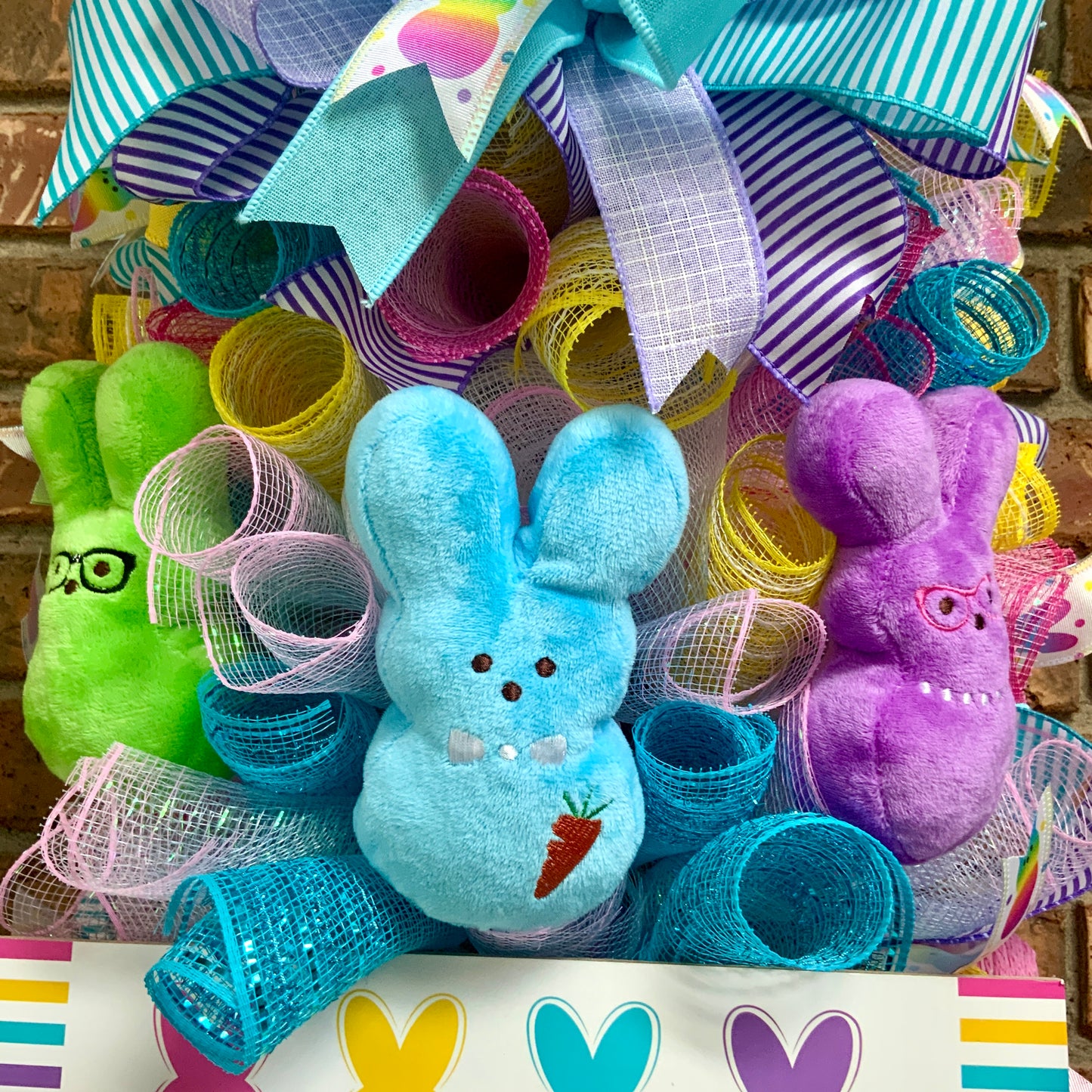 Easter Peeps Wreath, Easter Peeps Door Hanger, Easter Swag, Large Easter Wreath, Easter Bunny Swag, Easter Rabbit Wreath For Front Door