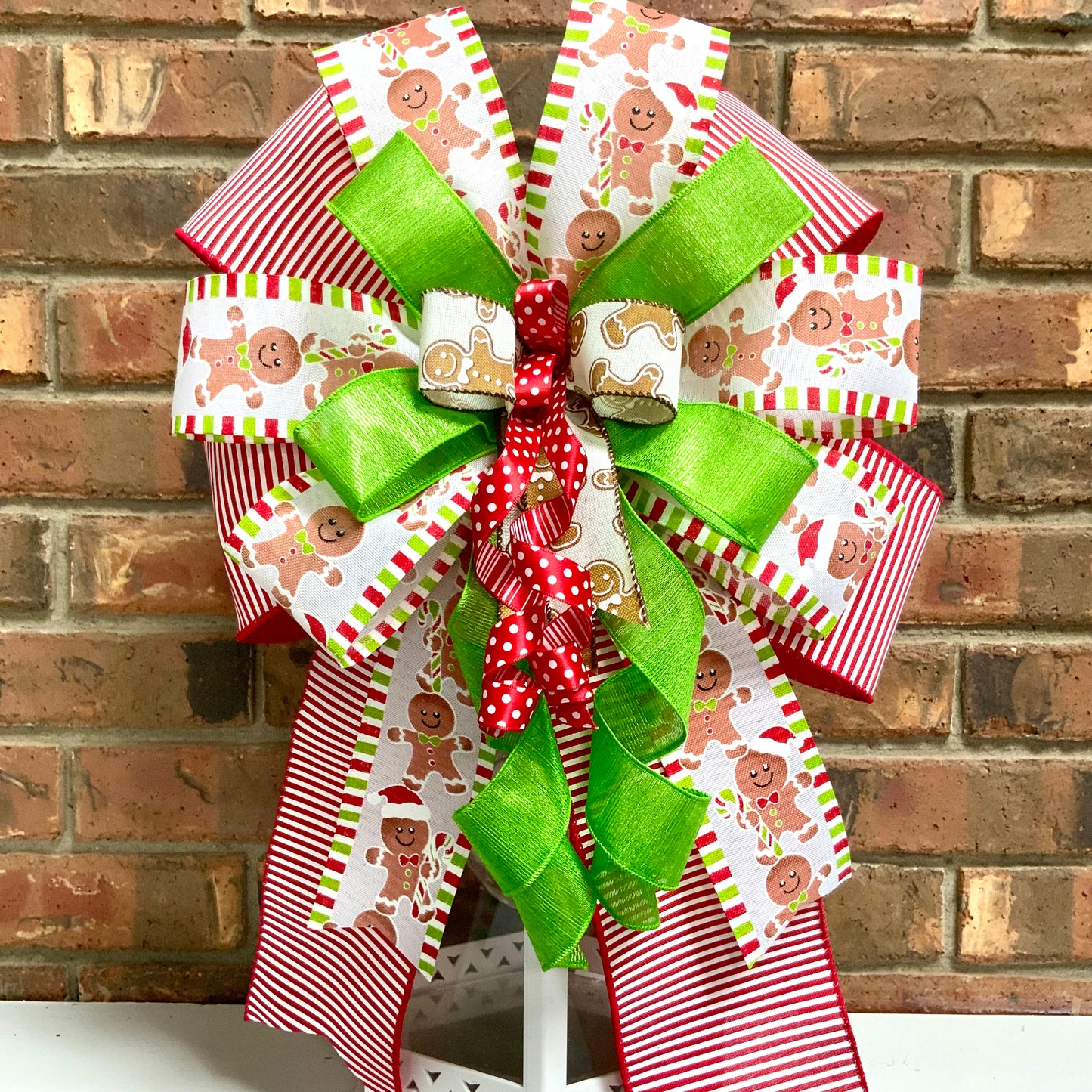 Christmas Bow for Lanterns, Gingerbread Bow, Christmas Mailbox Decor, Gingerbread Decor, Christmas Sconce Bow, Christmas Bow For Wreaths, 2024