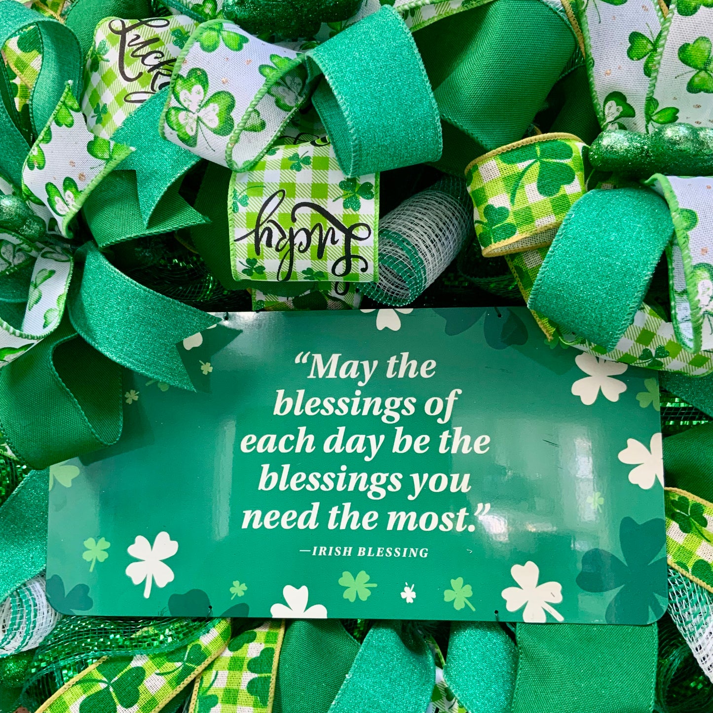 Irish Blessing Wreath, Irish Wreath, Shamrock Wreath, St Patrick Day Wreath, Irish Blessing Decor, St Patrick Day Decor, 2025