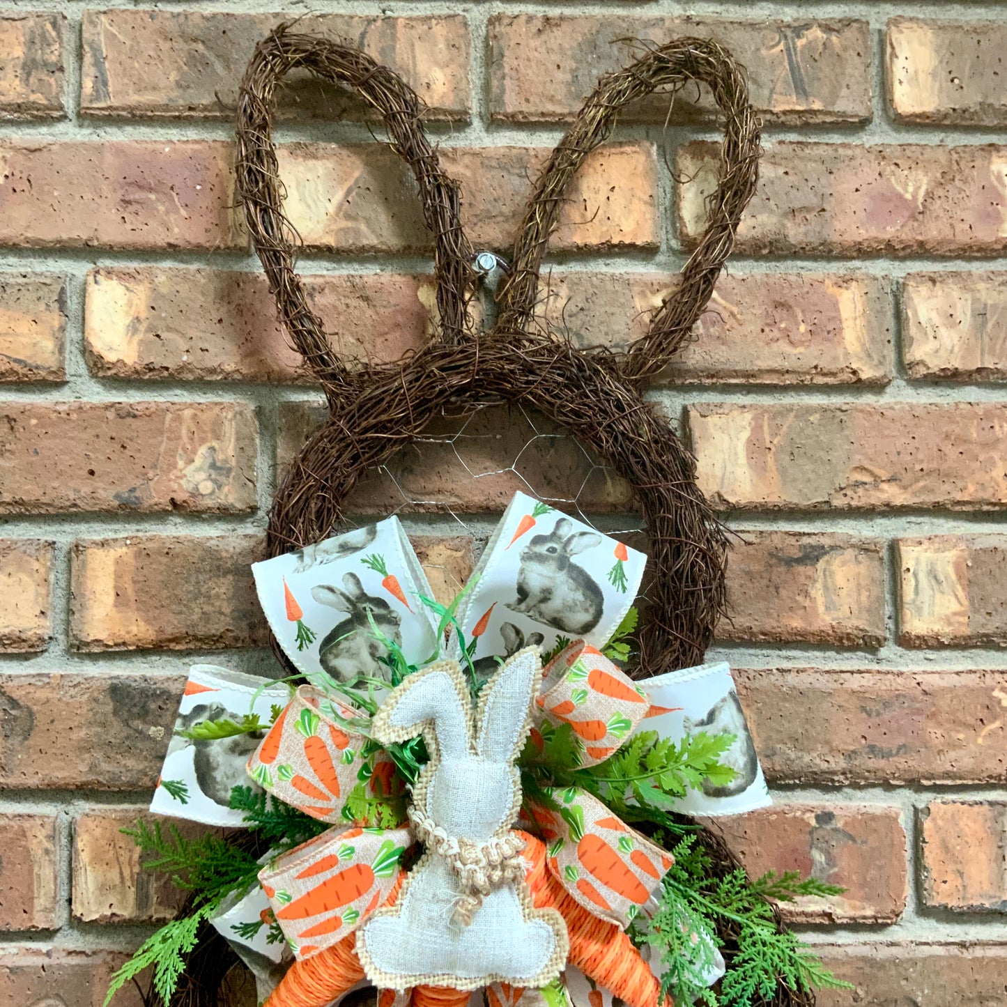 Easter Bunny Angel Vine Wreath, Easter Rabbit Wreath, Easter Grapevine Wreath, Easter Carrot Wreath, Easter Door Hanger For Front Door