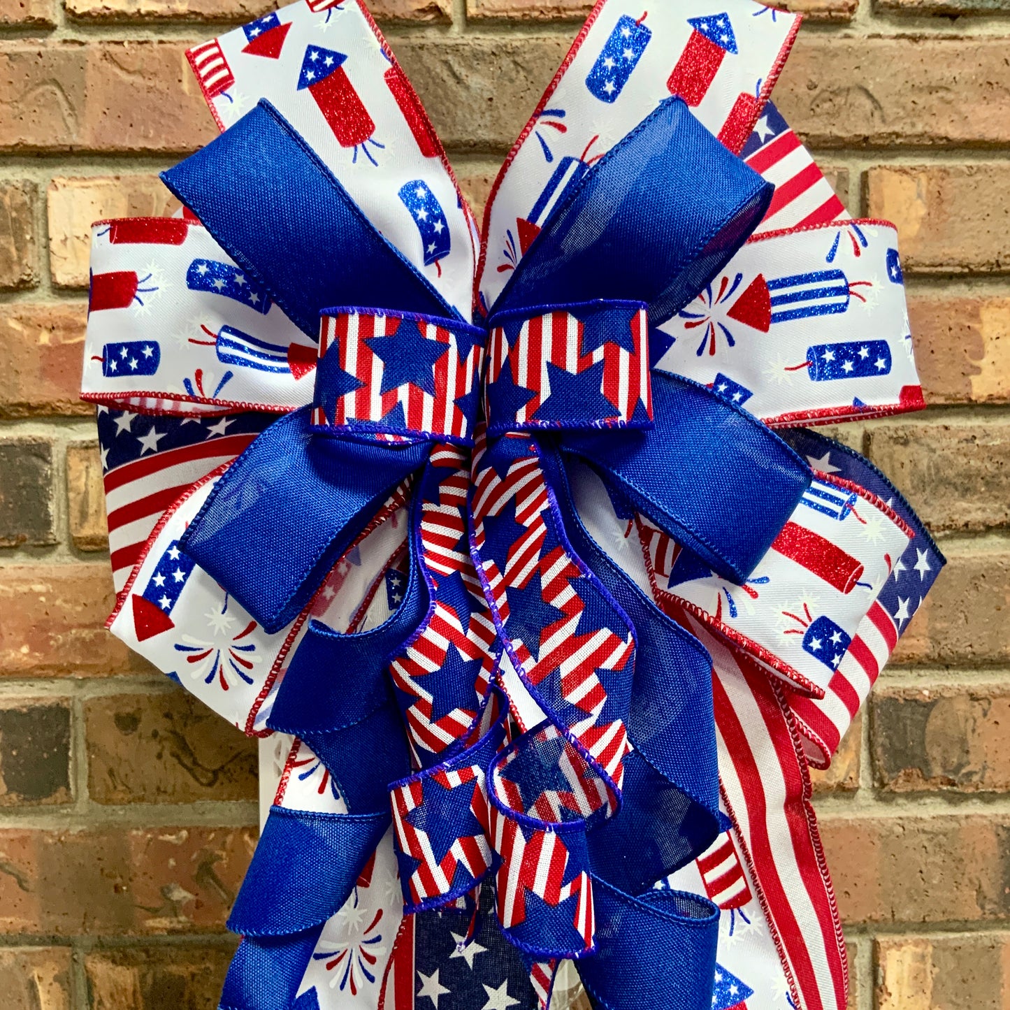Patriotic Bow, American Bow, USA Bow, Fourth of July Sconce Bow, Independence Day Mailbox Bow, Patriotic Lantern Bow, Memorial Day Decor, Veterans Day Decor, 2024