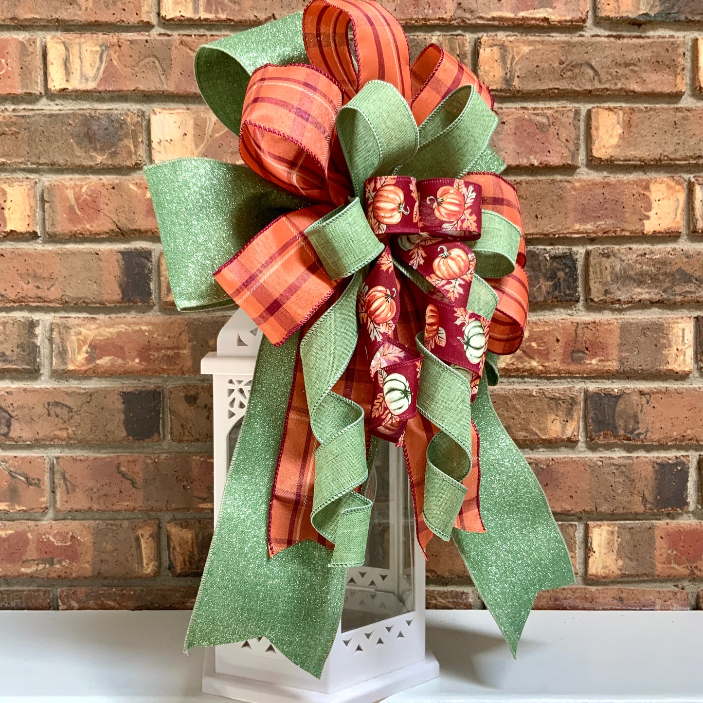 Fall Bow, Pumpkin Bow, Fall Bow For Lantern, Fall Decor, Fall Bow For Wreaths, Sconce Bow, 2024