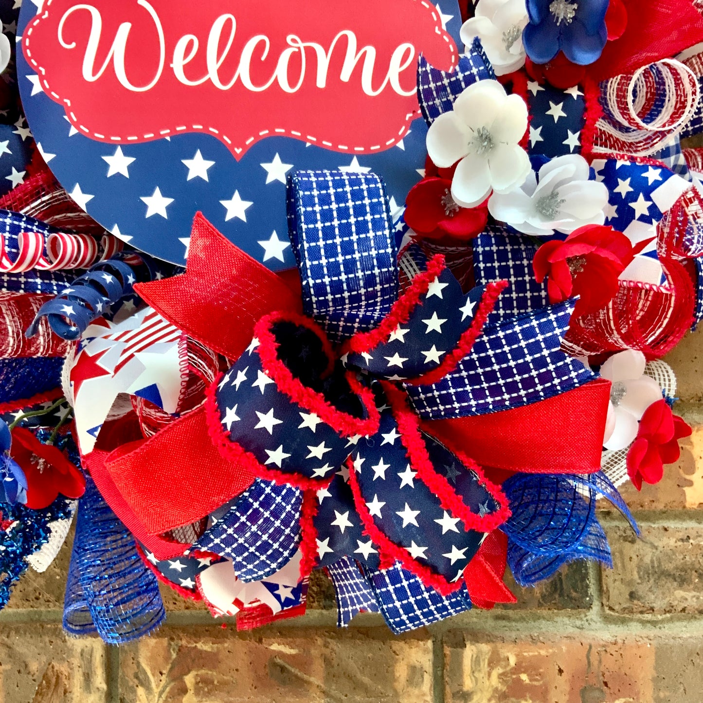 Patriotic Wreath For Front Door, Fourth Of July Wreath, American Wreath, Patriotic Decor, Memorial Day Wreath