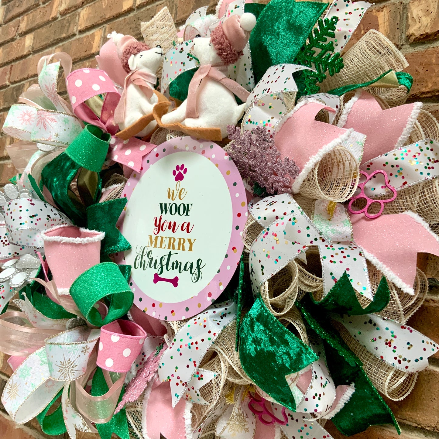 We Woof You A Merry Christmas, Christmas Dog Wreath, Holiday Dog Wreath, Christmas Pet Wreath, Santa Paws Wreath, Dog Wreath