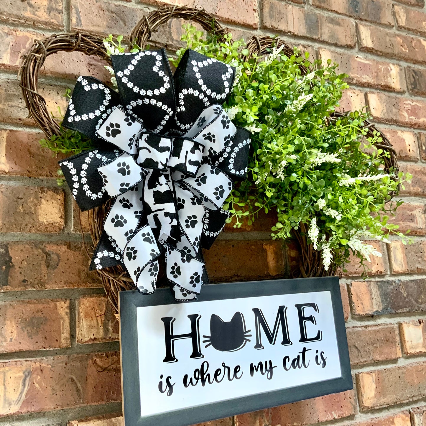 Cat Wreath, Cat Door Wreath, Cat Paw Print Wreath, Cat Grapevine Wreath, Cat Wreath For Front Door, Cat Door Hanger, 2025