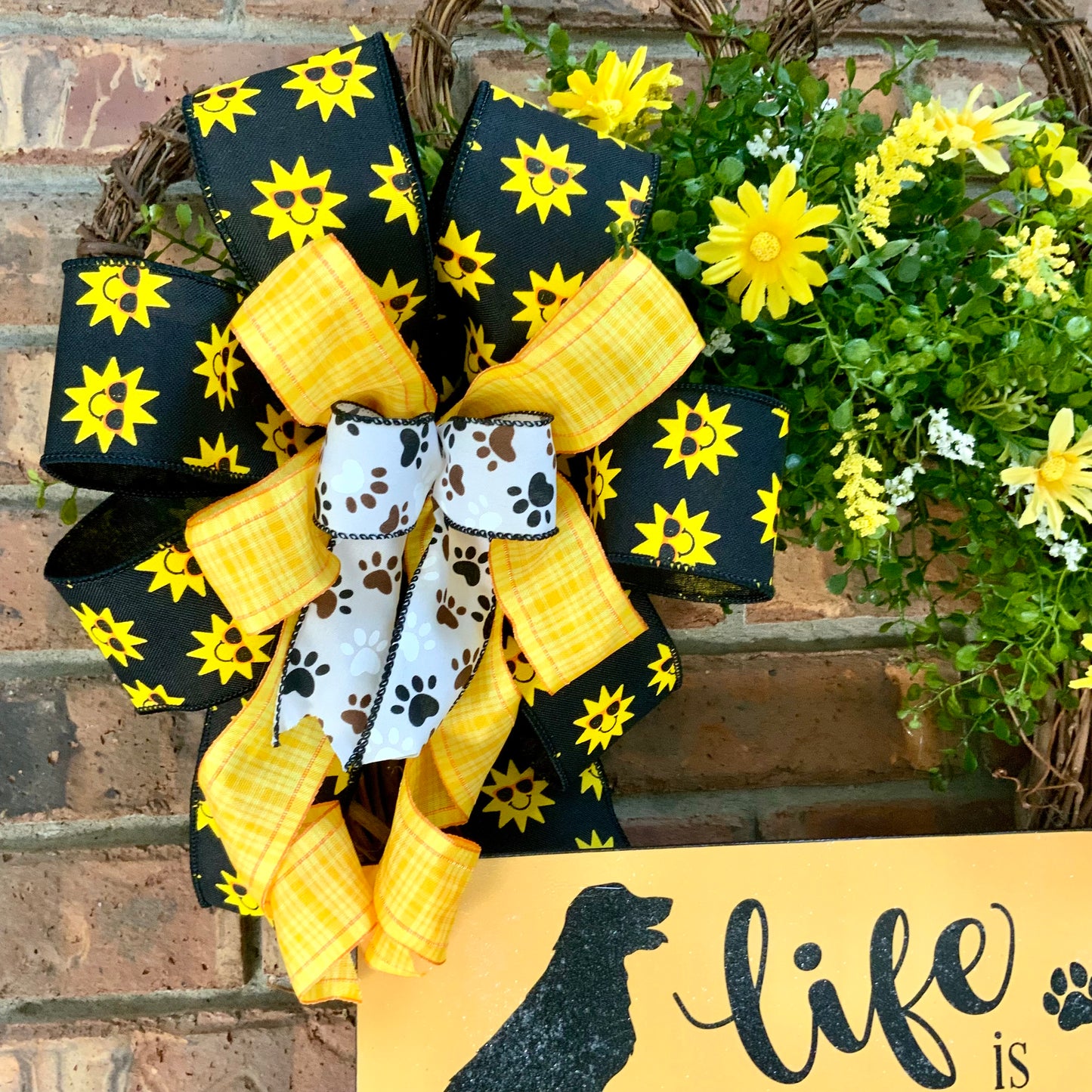 Golden Retriever Wreath, Dog Wreath, Life Is Golden Wreath, Dog Grapevine Wreath, Dog Decor, Golden Retriever Door Hanger, Dog Paw Print Wreath, 2025