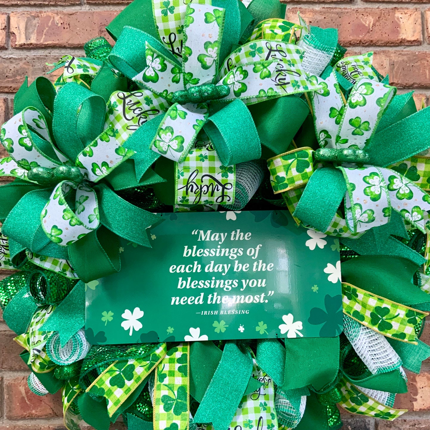 Irish Blessing Wreath, Irish Wreath, Shamrock Wreath, St Patrick Day Wreath, Irish Blessing Decor, St Patrick Day Decor, 2025