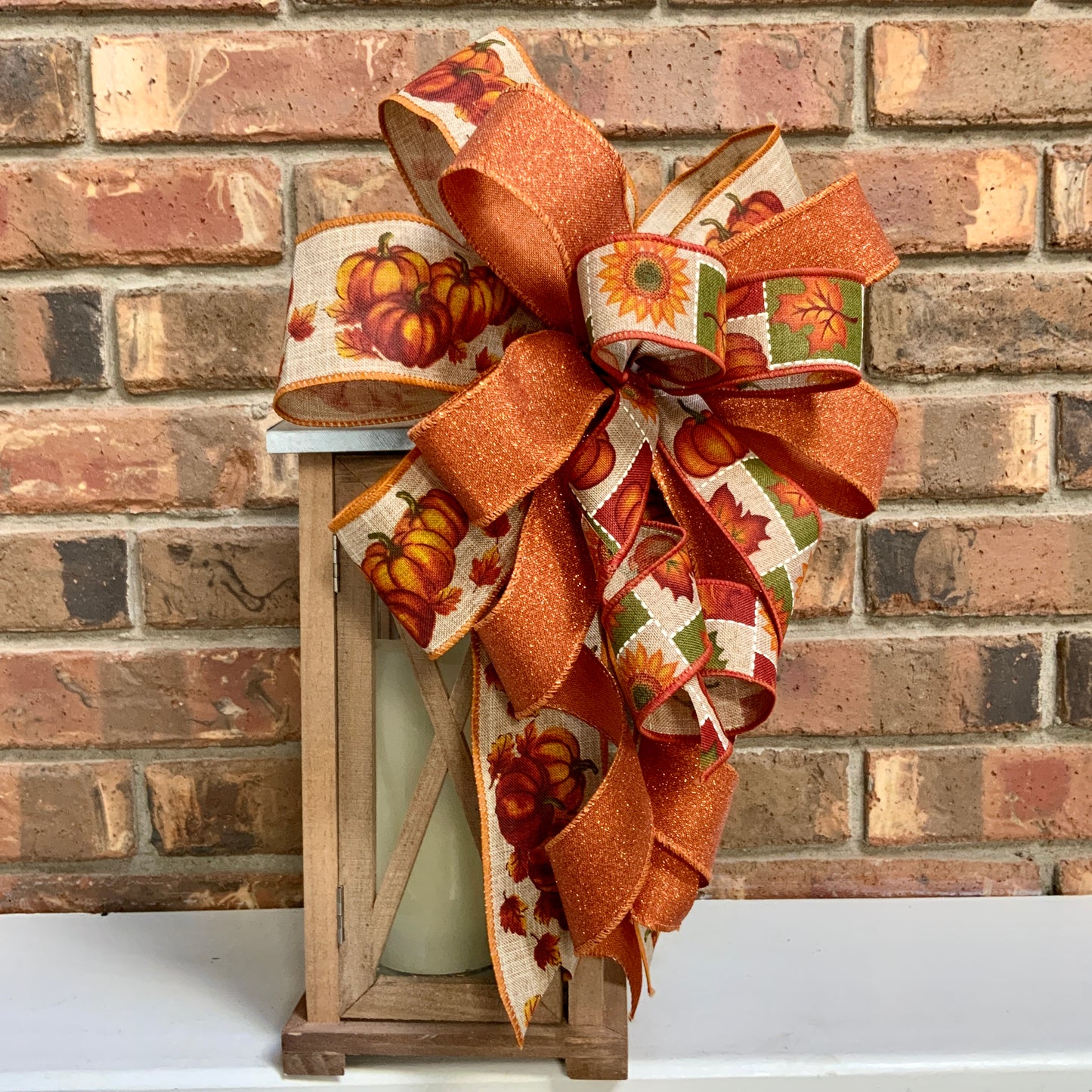 Fall Bow, Pumpkin Bow, Fall Bow For Lantern, Fall Decor, Fall Bow For Wreaths, Sconce Bow, Custom Order