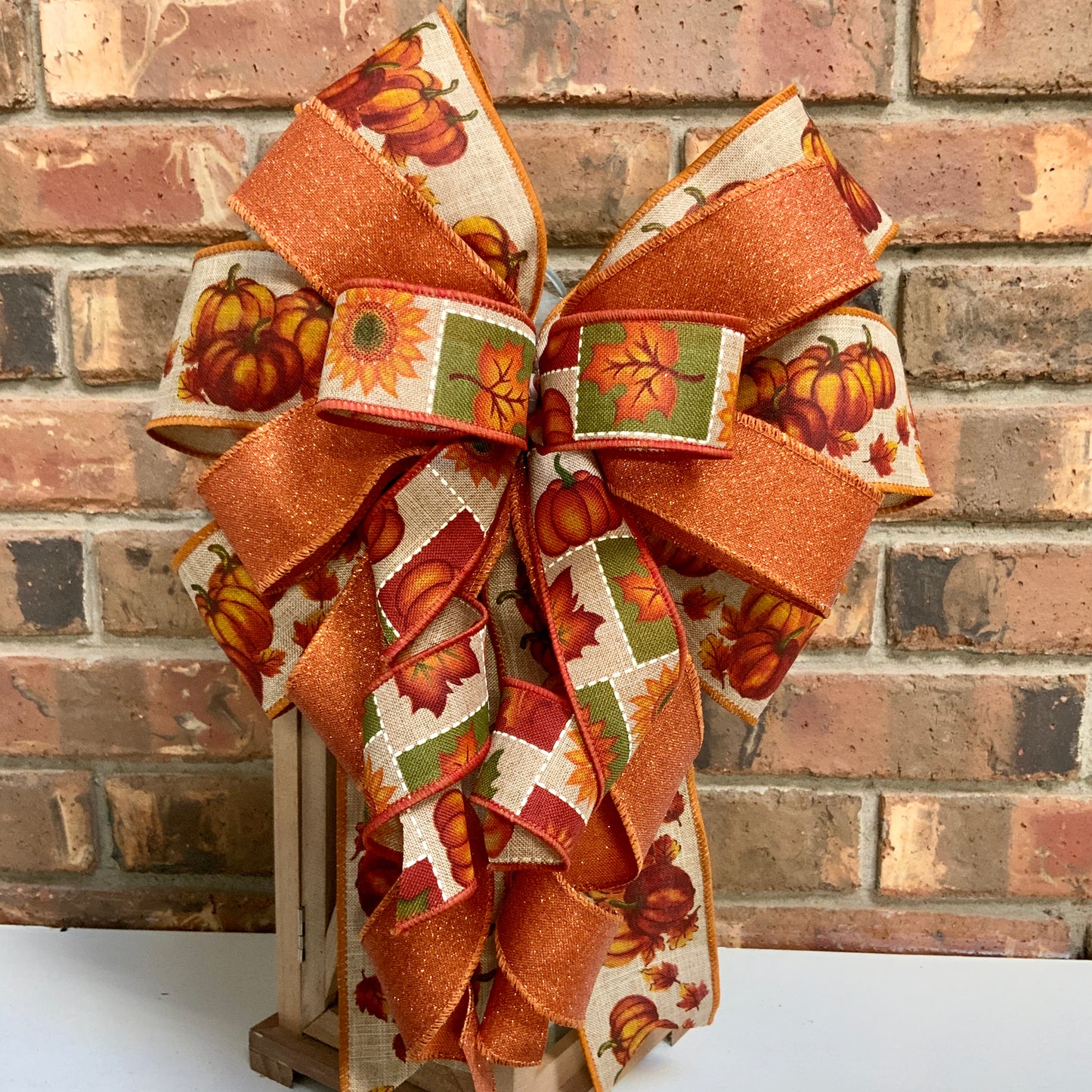 Fall Bow, Pumpkin Bow, Fall Bow For Lantern, Fall Decor, Fall Bow For Wreaths, Sconce Bow, Custom Order