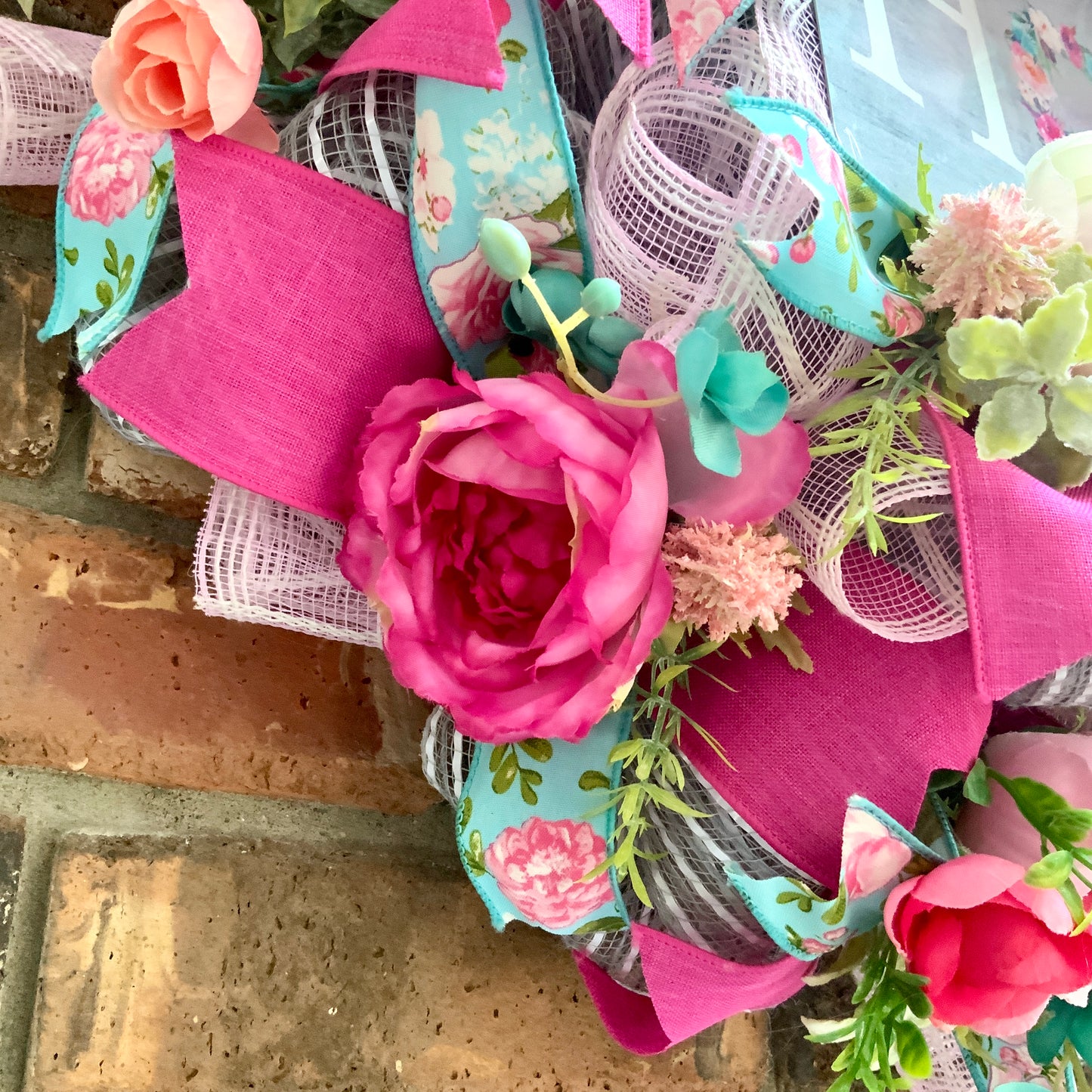 Welcome Summer Wreath, Pink Rose Wreath, French Country Decor, Rose Welcome Decor, Farmhouse Decor