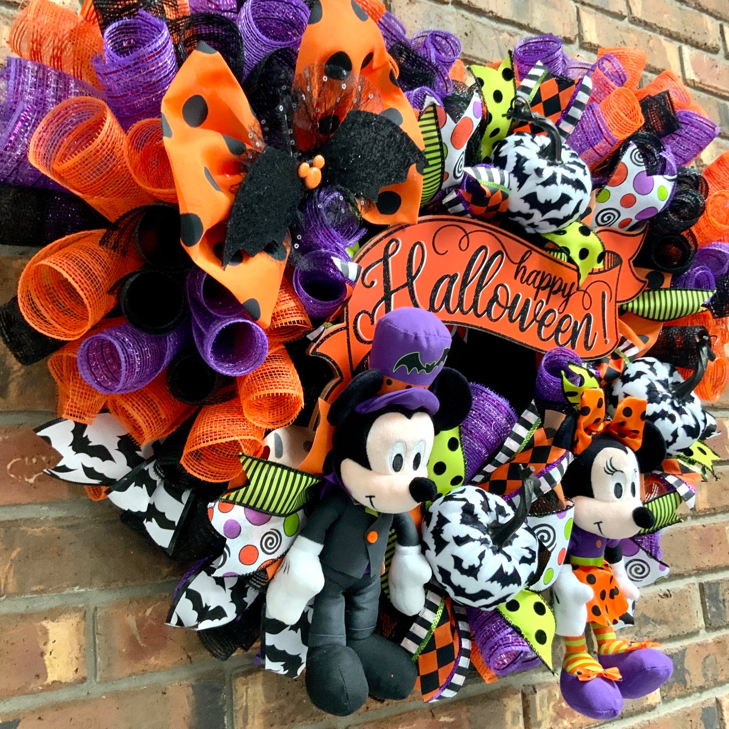 Mickey and Minnie Wreath, Mickey Mouse Wreath, Minnie Mouse Door Hanger, Mickey Mouse Halloween Wreath, Mickey and Minnie Halloween Decor