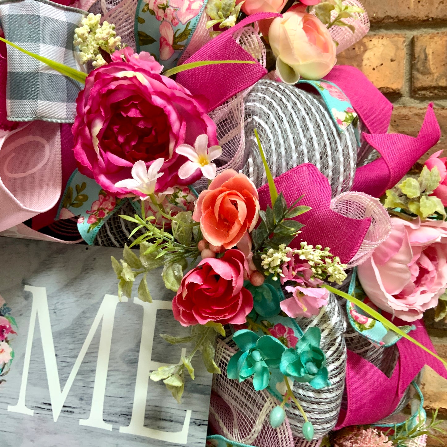 Welcome Summer Wreath, Pink Rose Wreath, French Country Decor, Rose Welcome Decor, Farmhouse Decor