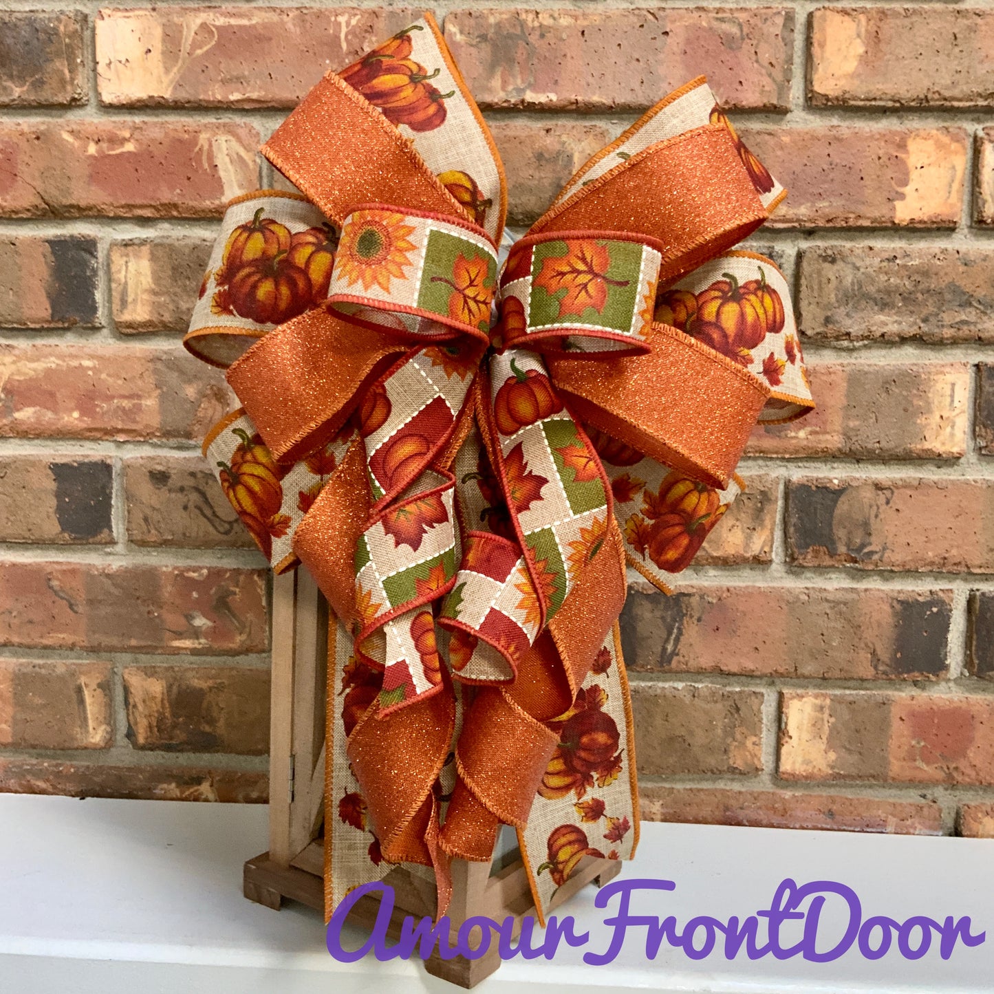 Fall Bow, Pumpkin Bow, Fall Bow For Lantern, Fall Decor, Fall Bow For Wreaths, Sconce Bow, Custom Order