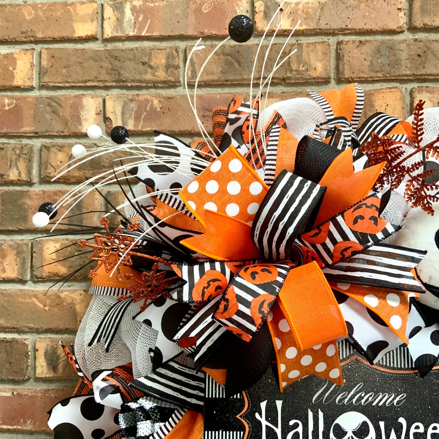 Halloween Welcome Wreath, Jack Skellington Wreath, Happy Halloween Decor, Halloween Jack Skellington Door Hanger