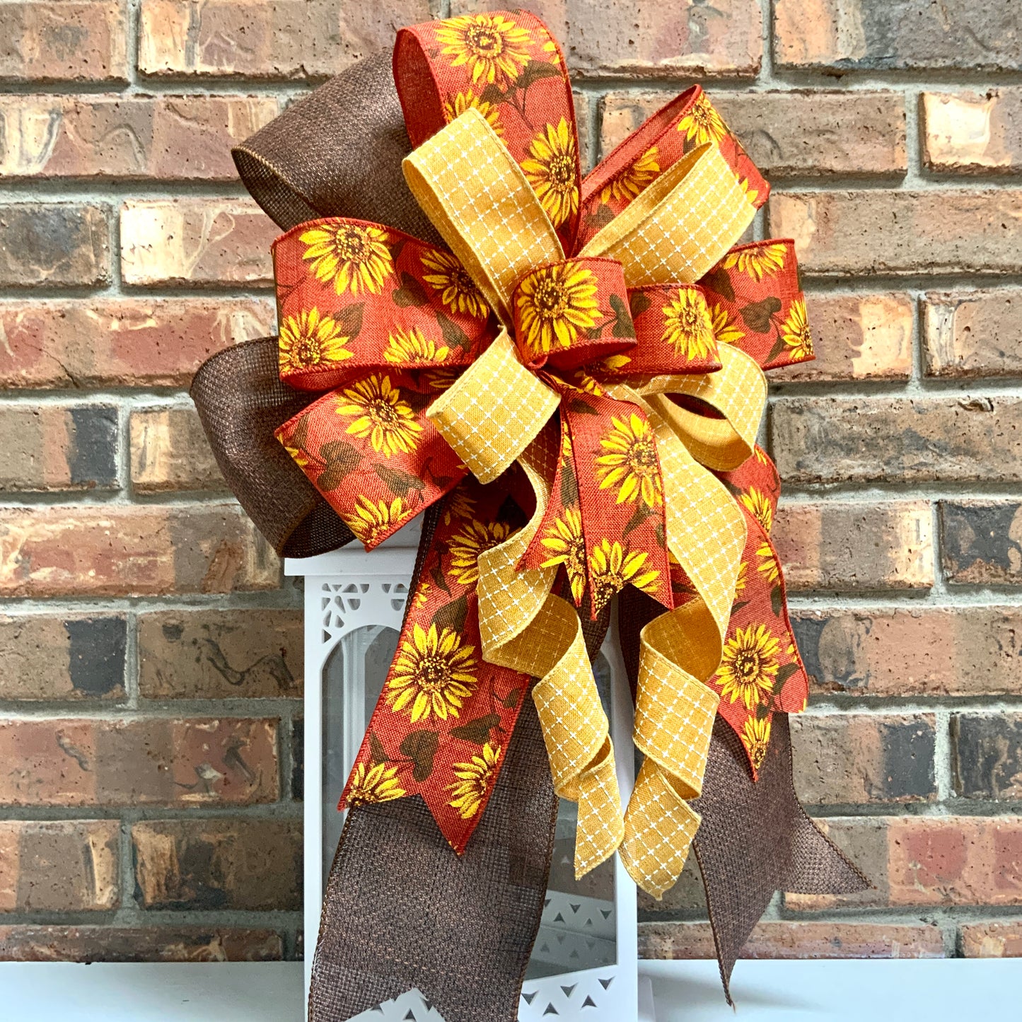 Fall Bow, Pumpkin Bow, Fall Bow For Lantern, Fall Decor, Fall Bow For Wreaths, Sconce Bow