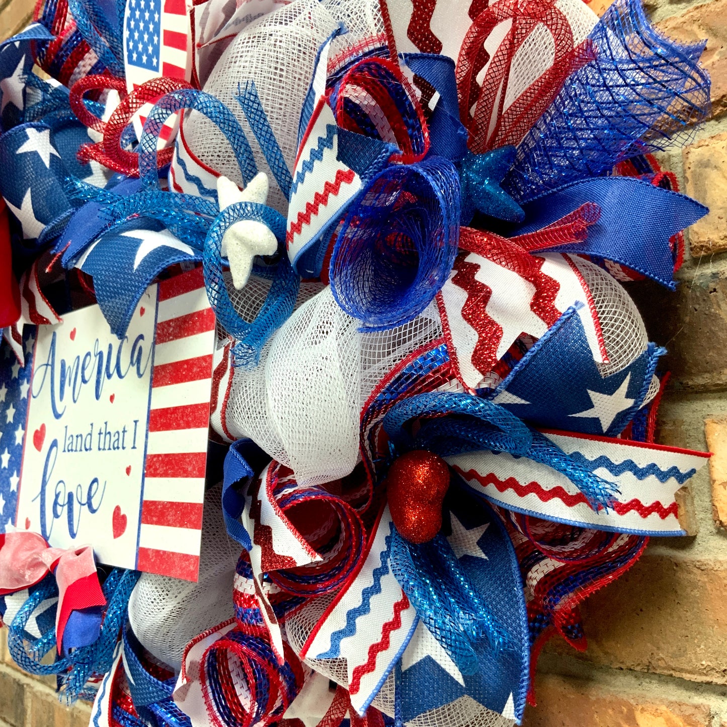 America Land That I Love, Patriotic Wreath For Front Door, Fourth Of July Wreath, American Wreath, Patriotic Decor, Memorial Day Wreath