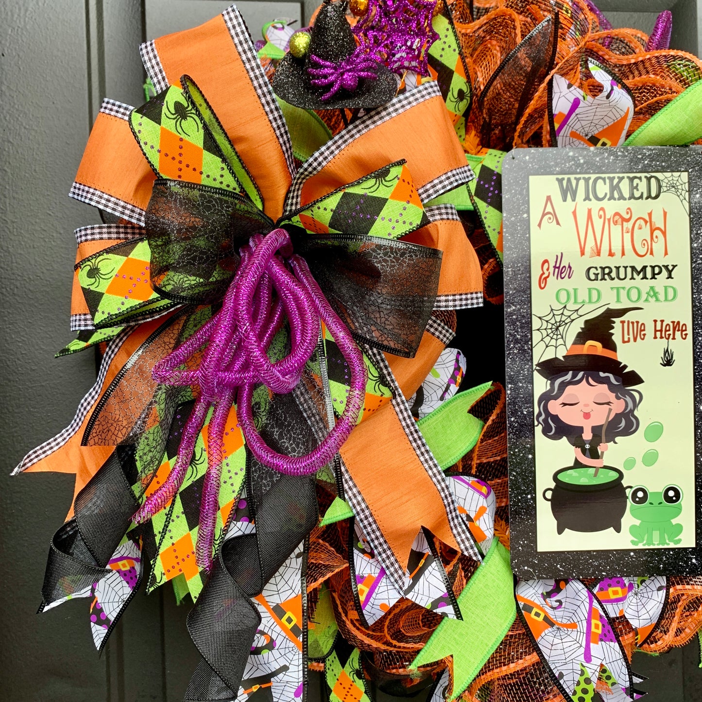 Wicked Witch Wreath, Halloween Witch Wreath, Halloween Witch Door Hanger, Witch Hat Wreath, Halloween Wreath, Halloween Welcome Wreath