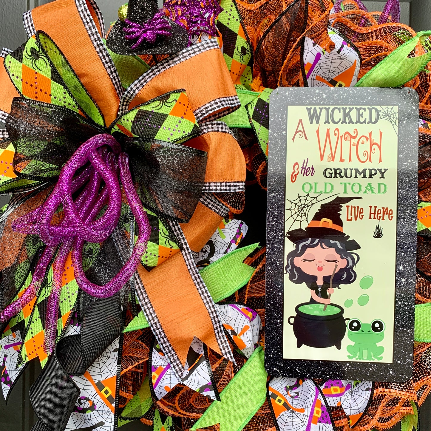 Wicked Witch Wreath, Halloween Witch Wreath, Halloween Witch Door Hanger, Witch Hat Wreath, Halloween Wreath, Halloween Welcome Wreath