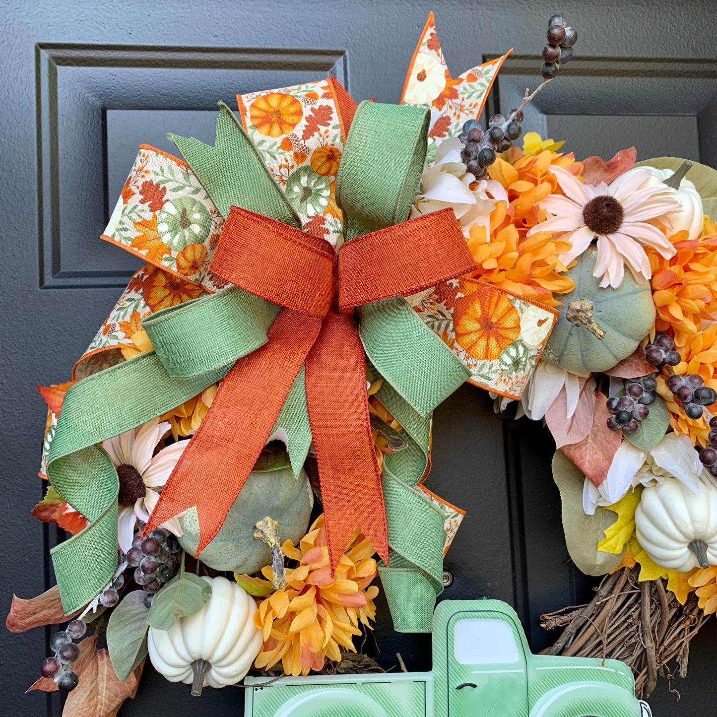 Fall Pumpkin Wreath, Fall Pumpkin Decor, Fall Truck Wreath, Fall Sunflower Wreath, Fall Pumpkin Grapevine Wreath, Fall Country Wreath