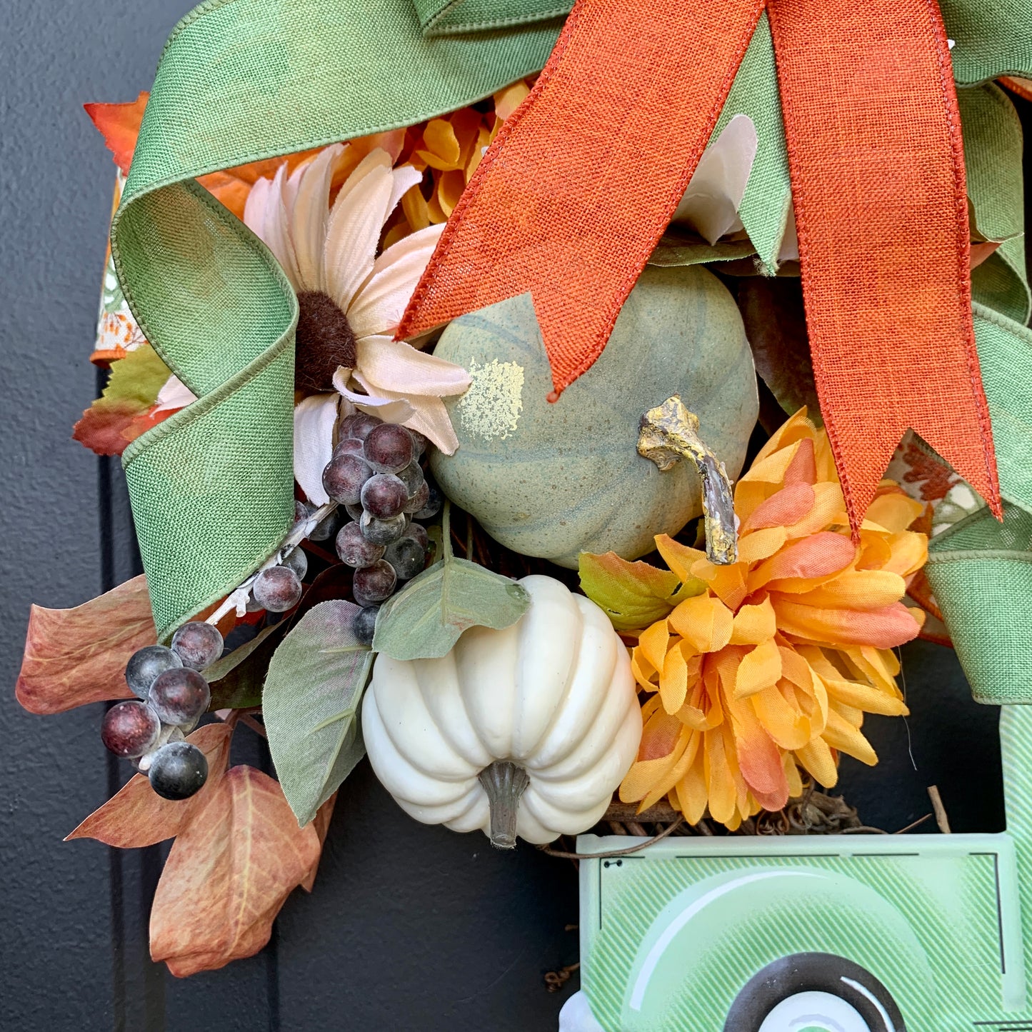 Fall Pumpkin Wreath, Fall Pumpkin Decor, Fall Truck Wreath, Fall Sunflower Wreath, Fall Pumpkin Grapevine Wreath, Fall Country Wreath