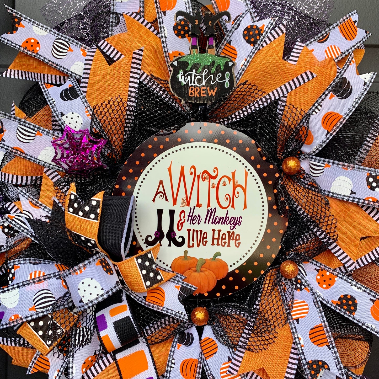 Halloween Witch Wreath, Halloween Witch Wreath, Witch Door Hanger, Halloween Pancake Wreath