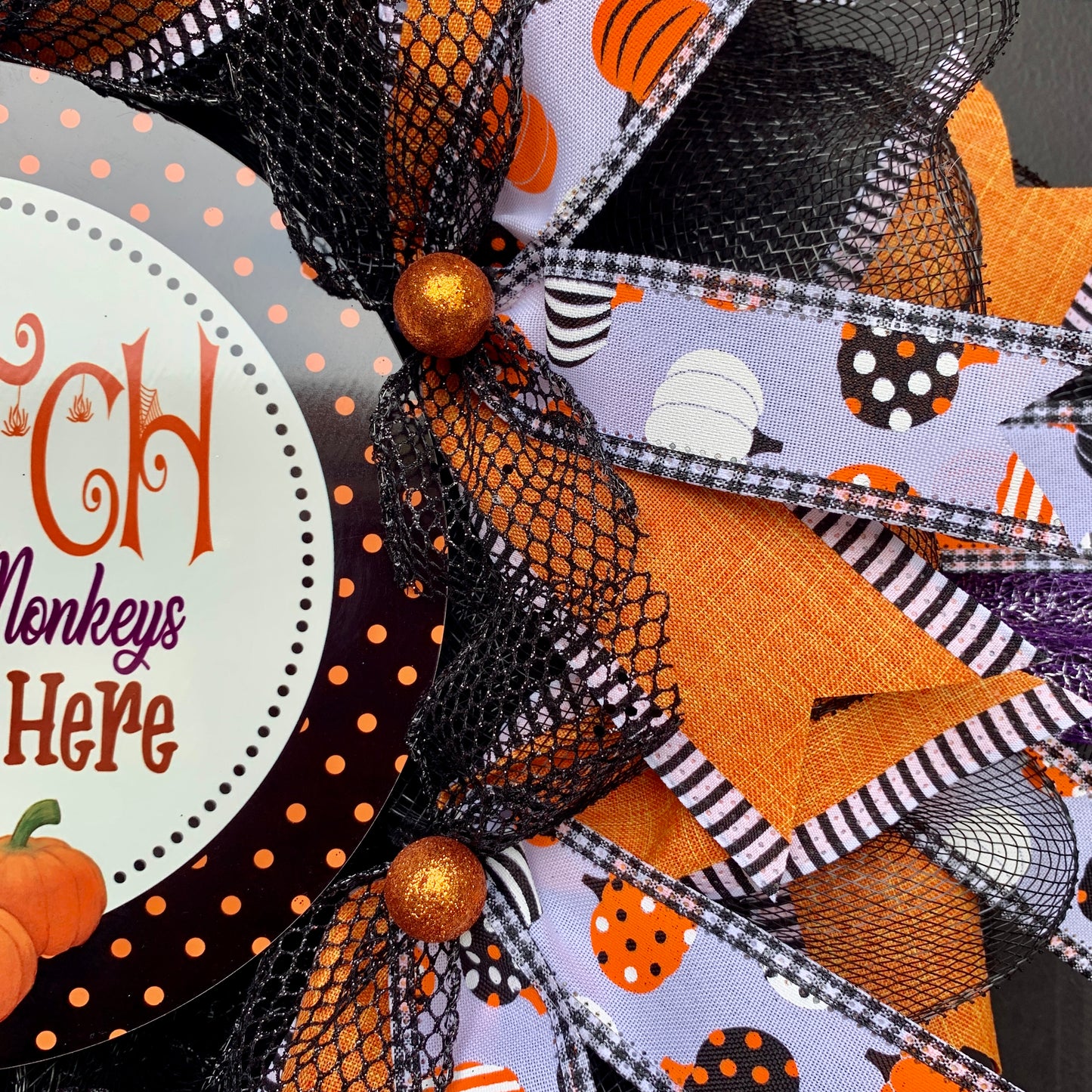 Halloween Witch Wreath, Halloween Witch Wreath, Witch Door Hanger, Halloween Pancake Wreath