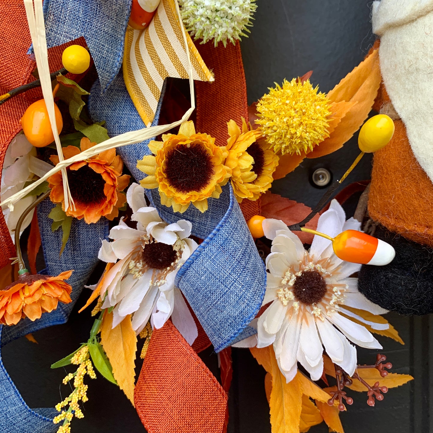 Fall Gnome Wreath, Fall Wreath With Gnome, Fall Door Hanger, Fall Wreath For Front Door
