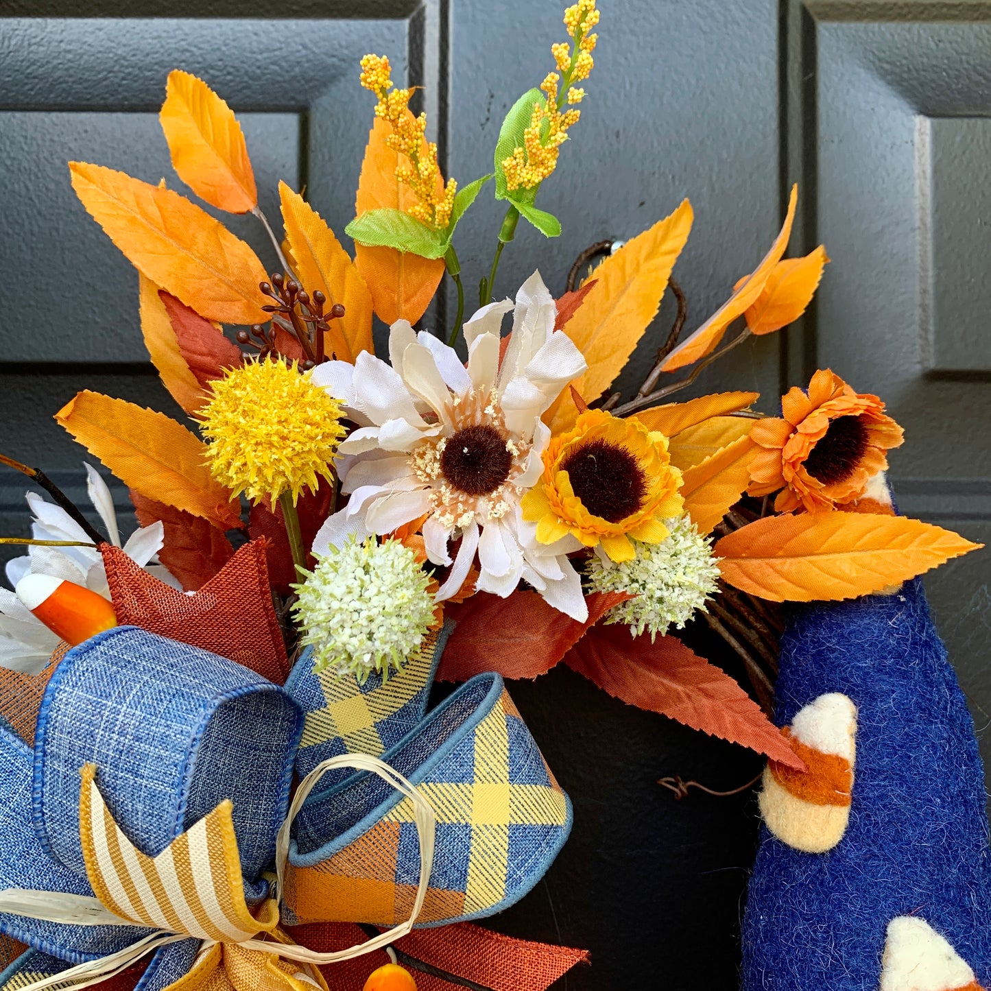 Fall Gnome Wreath, Fall Wreath With Gnome, Fall Door Hanger, Fall Wreath For Front Door