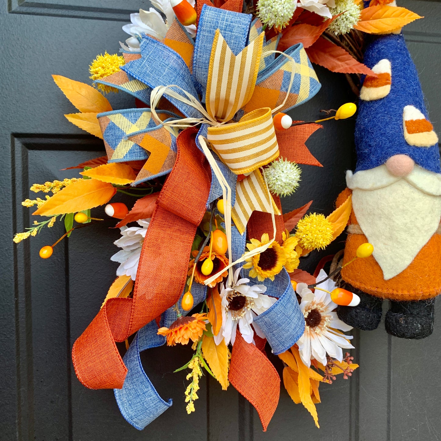 Fall Gnome Wreath, Fall Wreath With Gnome, Fall Door Hanger, Fall Wreath For Front Door