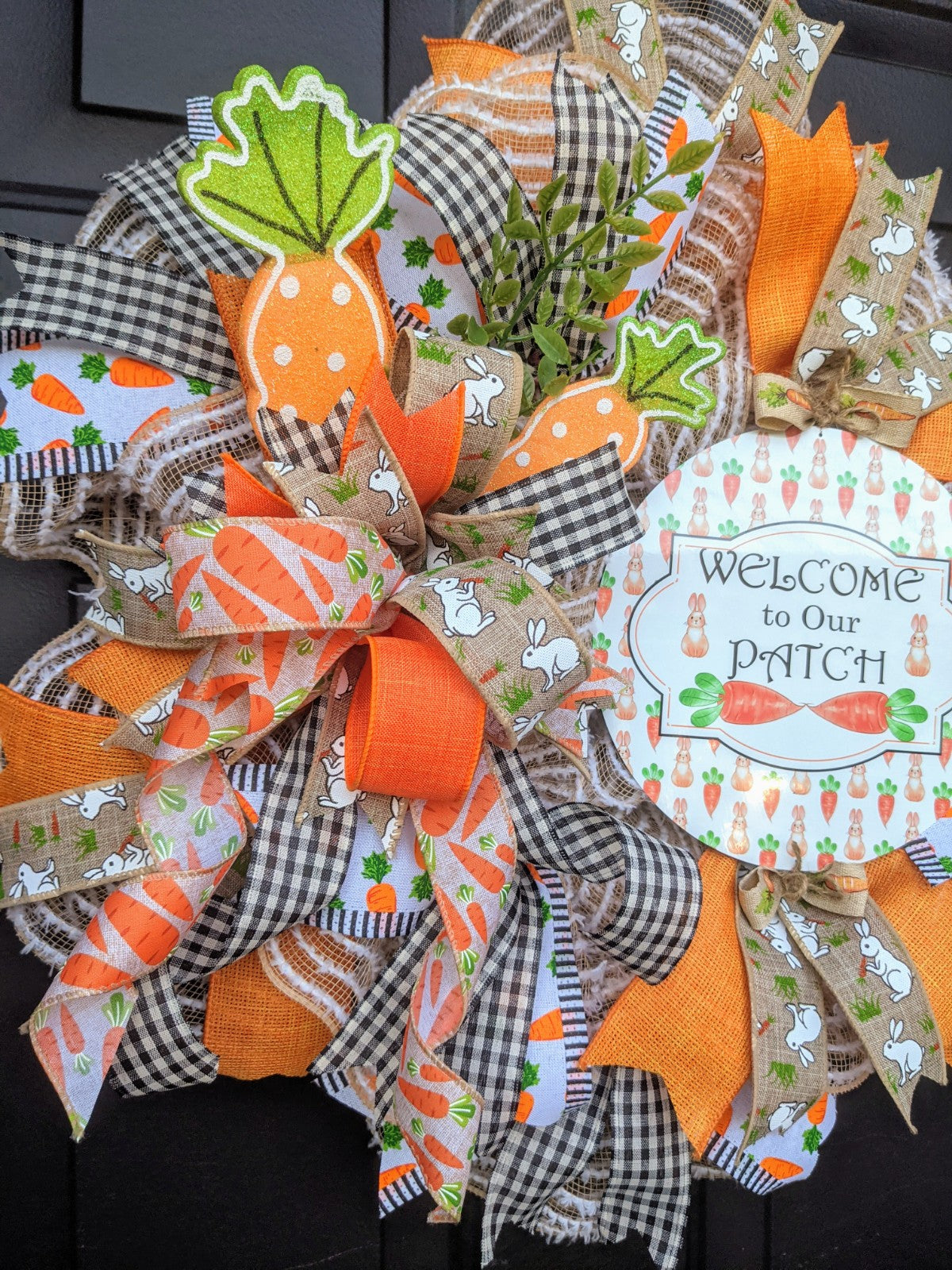 Easter Welcome Wreath, Easter Carrot Wreath, Easter Carrot Wreath, Easter Pancake Wreath, Happy Easter Wreath