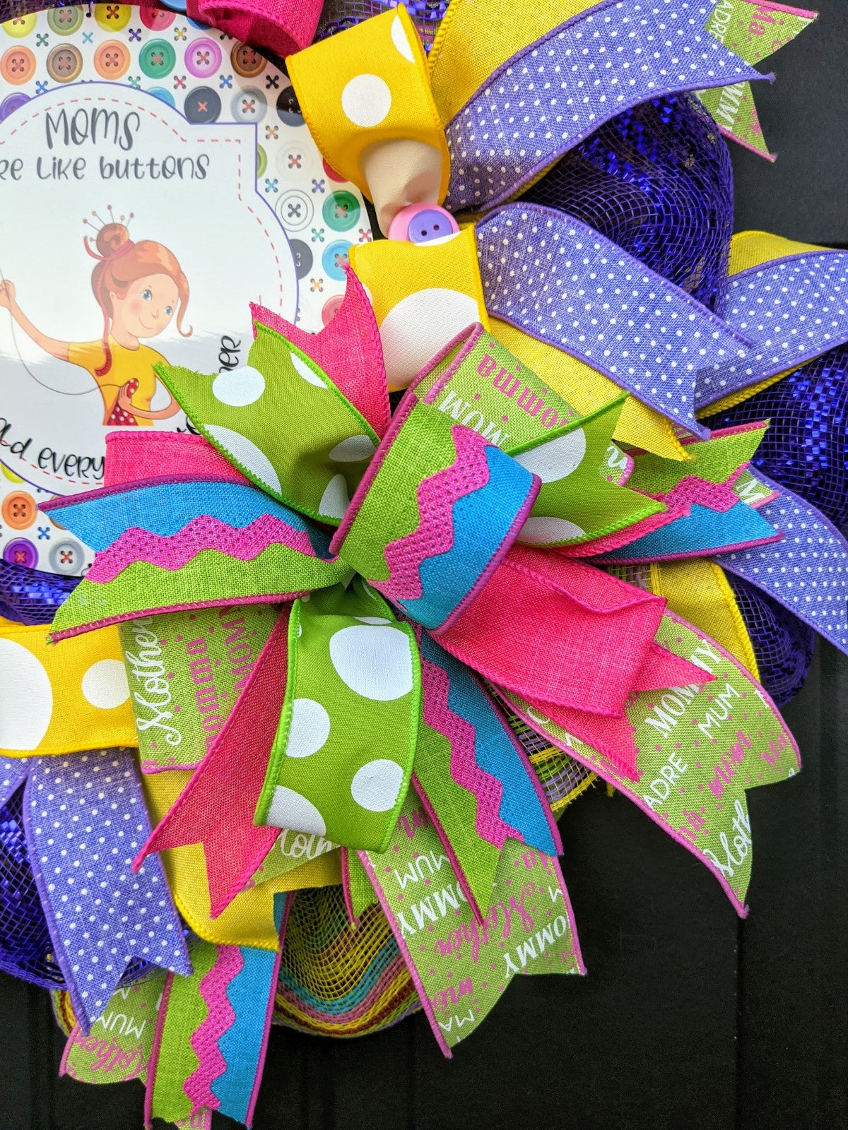 Moms Are Like Buttons They Hold Everything Together, Mom Wreath, Mom Home Wreath, Mom Birthday Gift