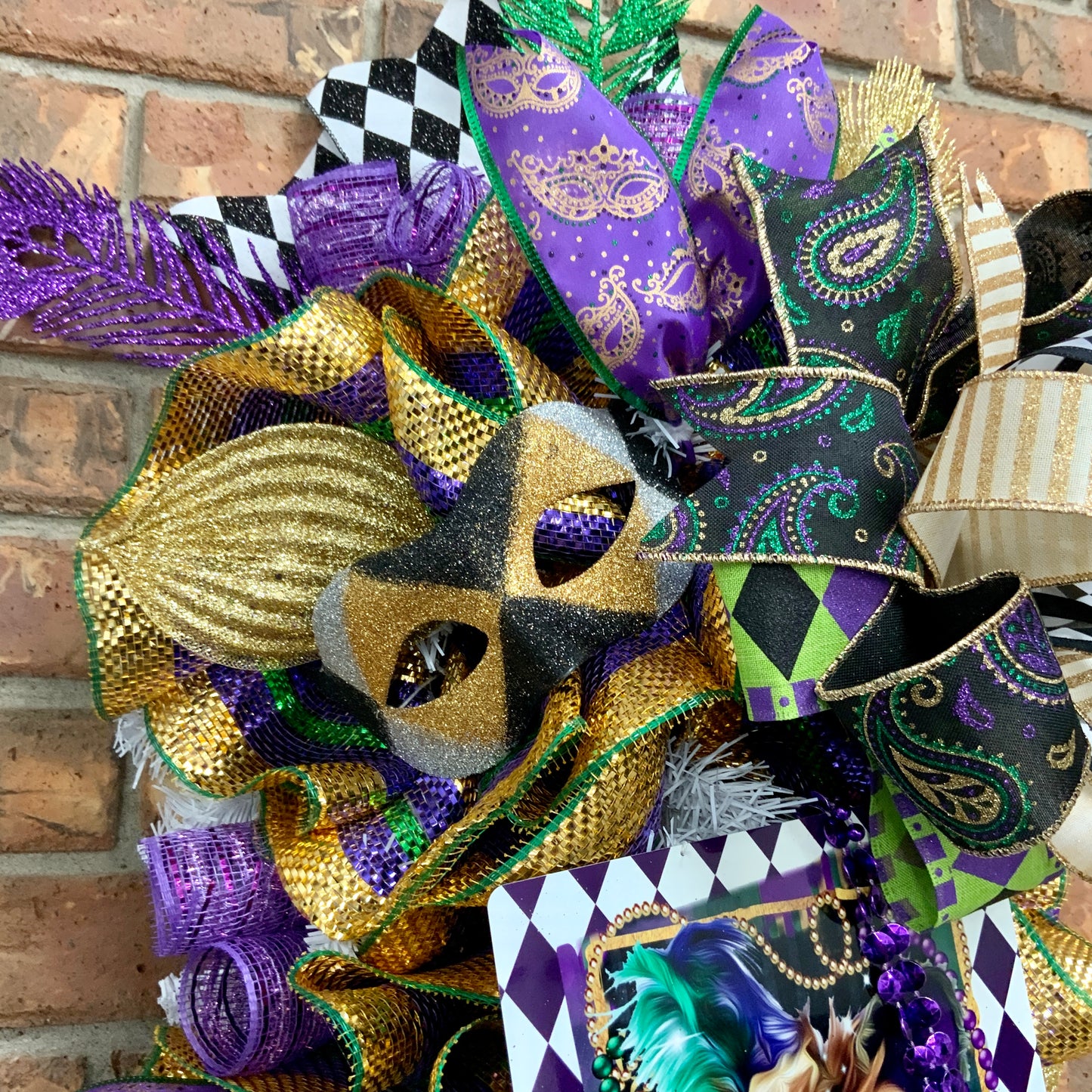 Mardi Gras Swag, Mardi Gras Wreath, Mardi Gras Door Hanger, Mardi Gras Door Wreath, Mardi Gras Decorations, Mardi Gras Decor