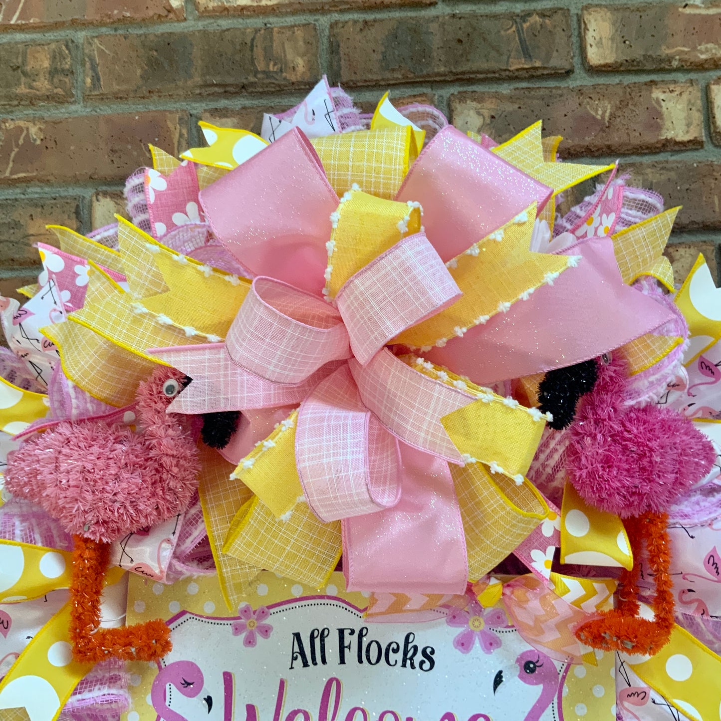 Pink Flamingo Wreath, Flamingo Wreath For Front Door, Pink Flamingo Decor, Flamingo Door Hanger