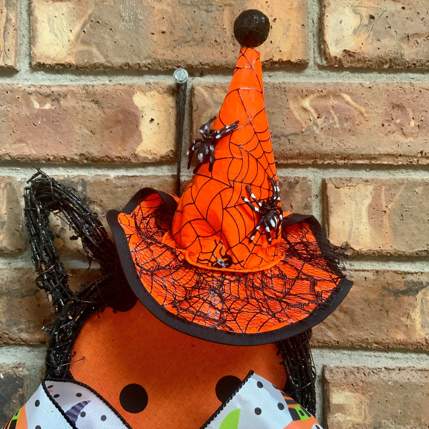 Halloween Cat Door Hanger, Halloween Cat Wreath, Witch Cat Decor, Cat Wreath For Halloween