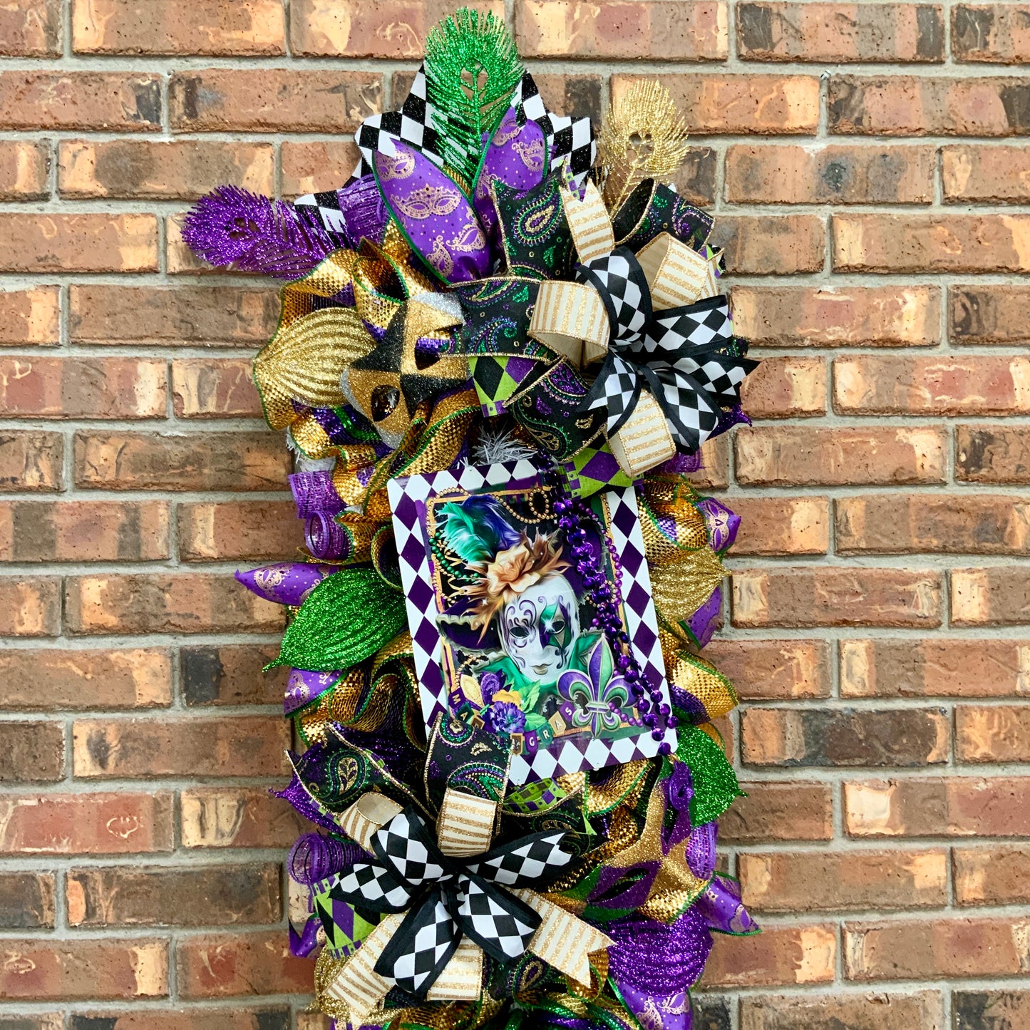 Mardi Gras Swag, Mardi Gras Wreath, Mardi Gras Door Hanger, Mardi Gras Door Wreath, Mardi Gras Decorations, Mardi Gras Decor