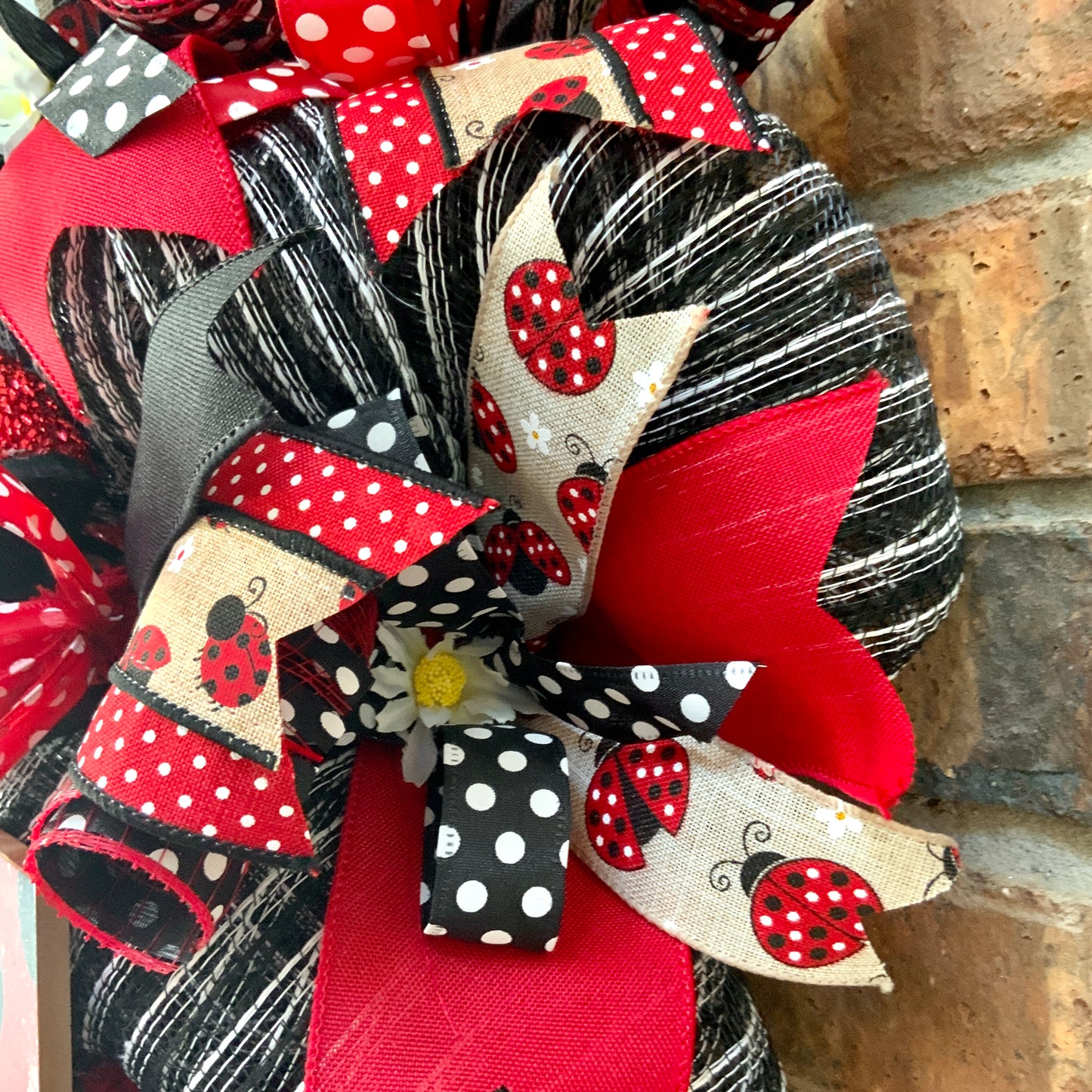 Lady Bug Wreath, LadyBug Lane Wreath For Front Door, Summer LadyBug Wreath, Lady Bug Decor, LadyBug Decor, Large Summer Wreath