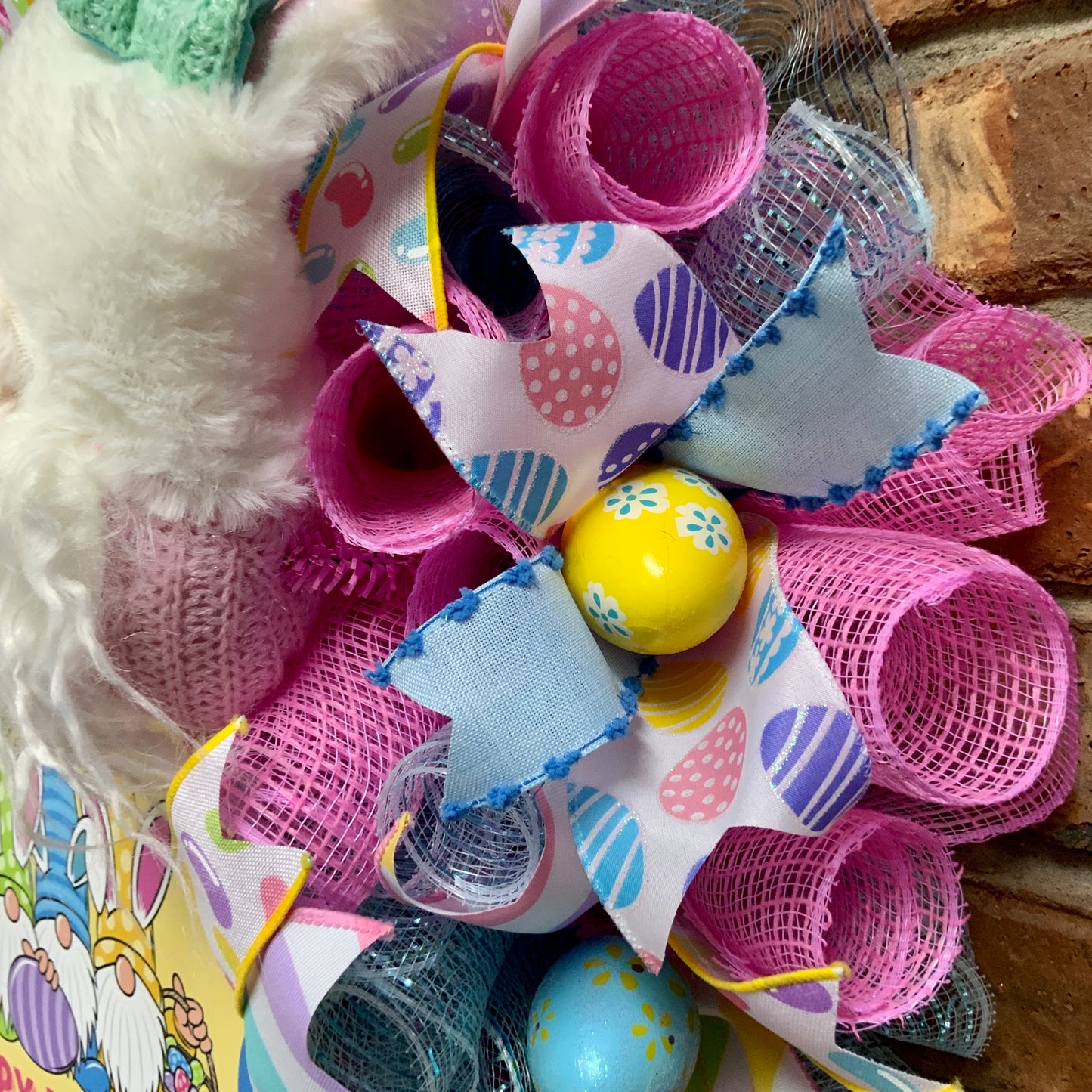 Easter Gnome Wreath, Hoppy Easter Wreath, Spring Gnome Wreath, Easter Pastel Wreath, Easter Egg Wreath, Easter Welcome Wreath For Front Door