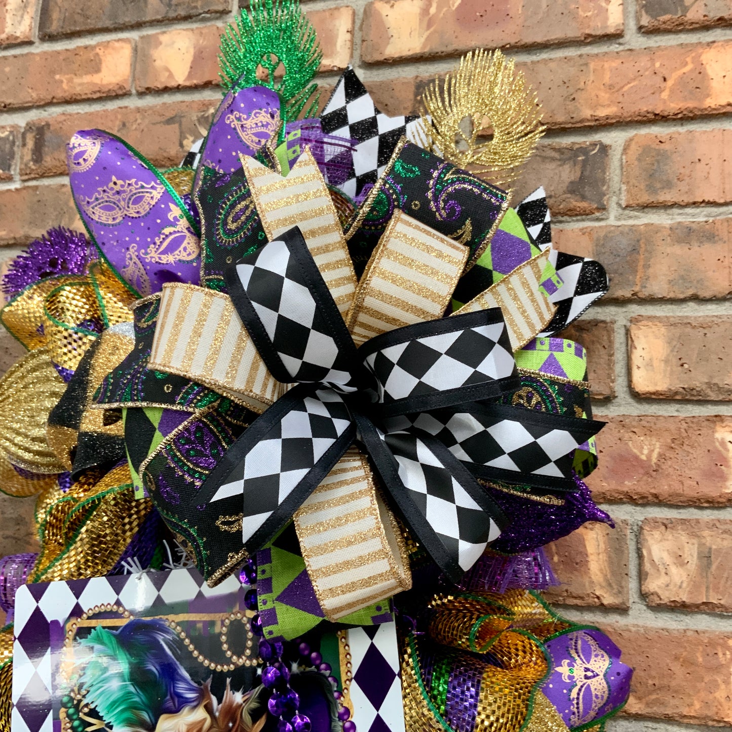 Mardi Gras Swag, Mardi Gras Wreath, Mardi Gras Door Hanger, Mardi Gras Door Wreath, Mardi Gras Decorations, Mardi Gras Decor
