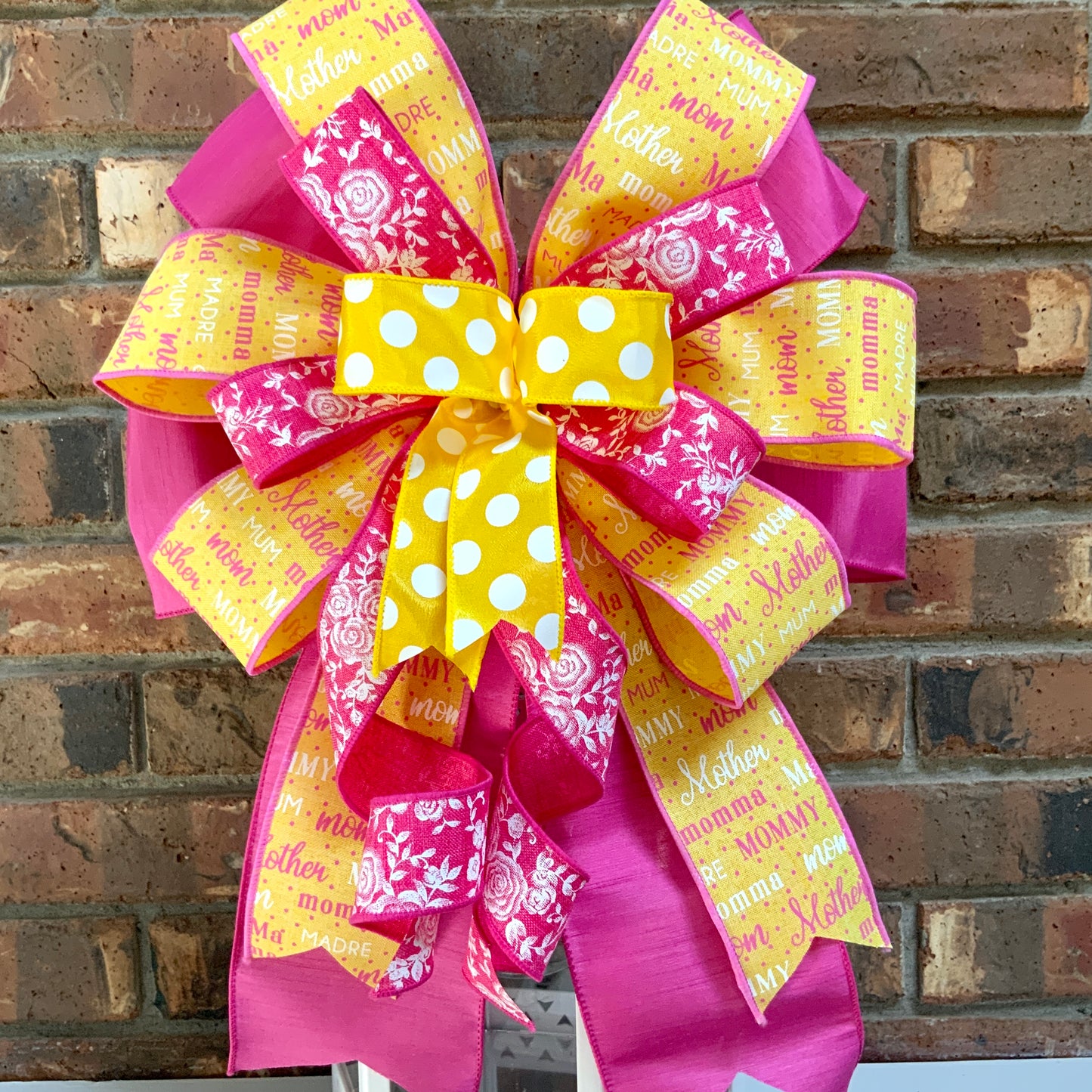 Mother's Day Bow, Mother's Day Decor, Mom Lantern Bow, Mom Mailbox Decor, Mother Birthday Decor, Bow For Wreaths, Sconce Bow